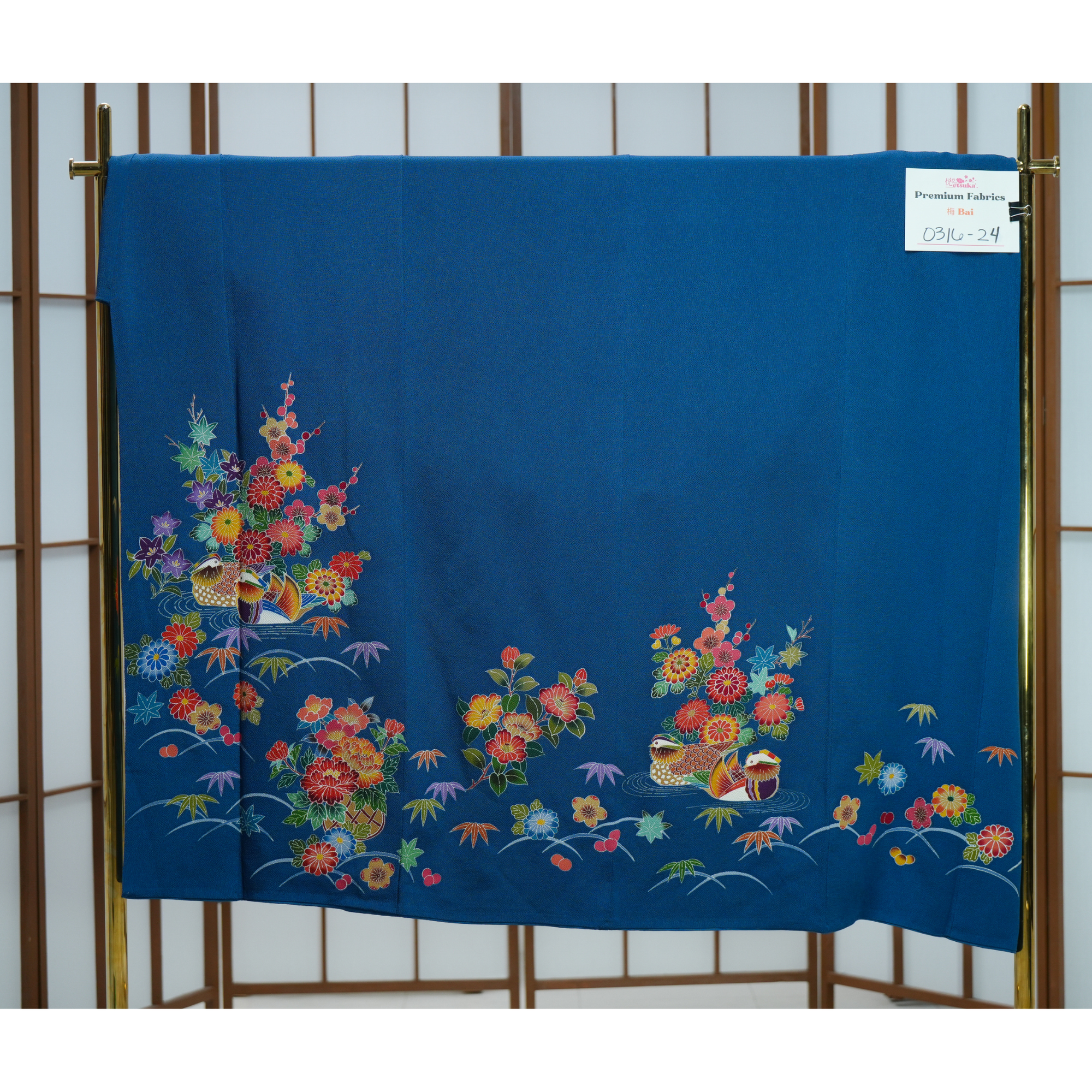 Bai Fabric: 0316-24- Blue vibrant flowers