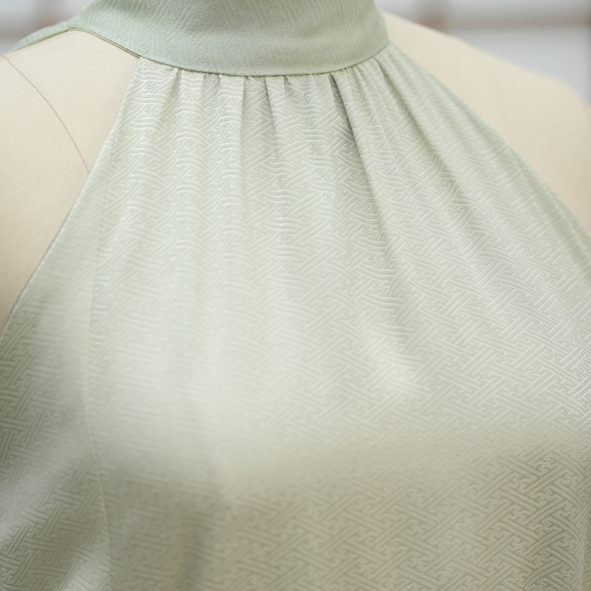 Premium On-hand: Pastel Green Halter Dress  | XLA | HD6650 (shiboriiiii)