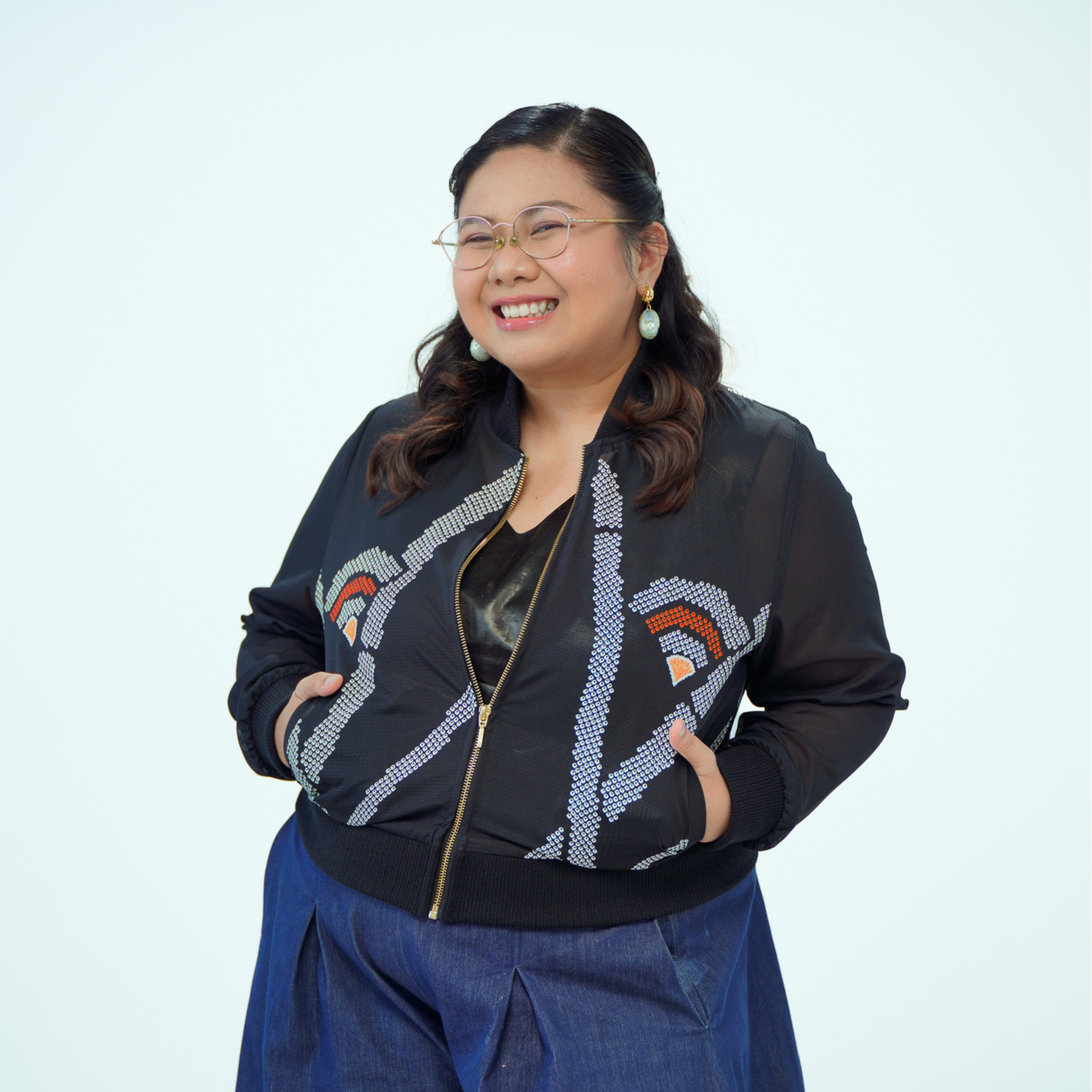 Premium On-hand: Black see-through Bomber Jacket | BJ7923M | XLB