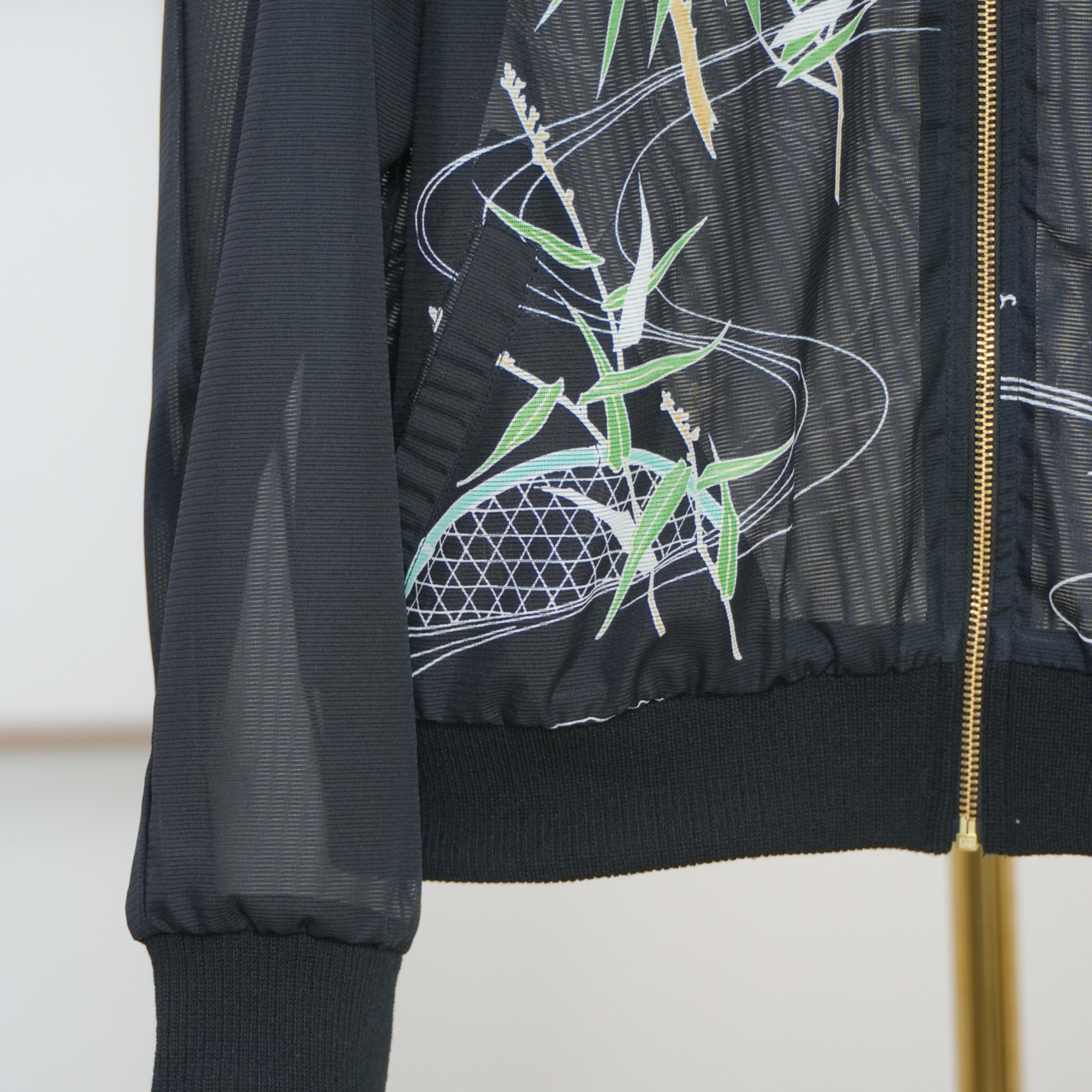 Premium On-hand: Black see-through Bomber Jacket | BJ7739M | XLB