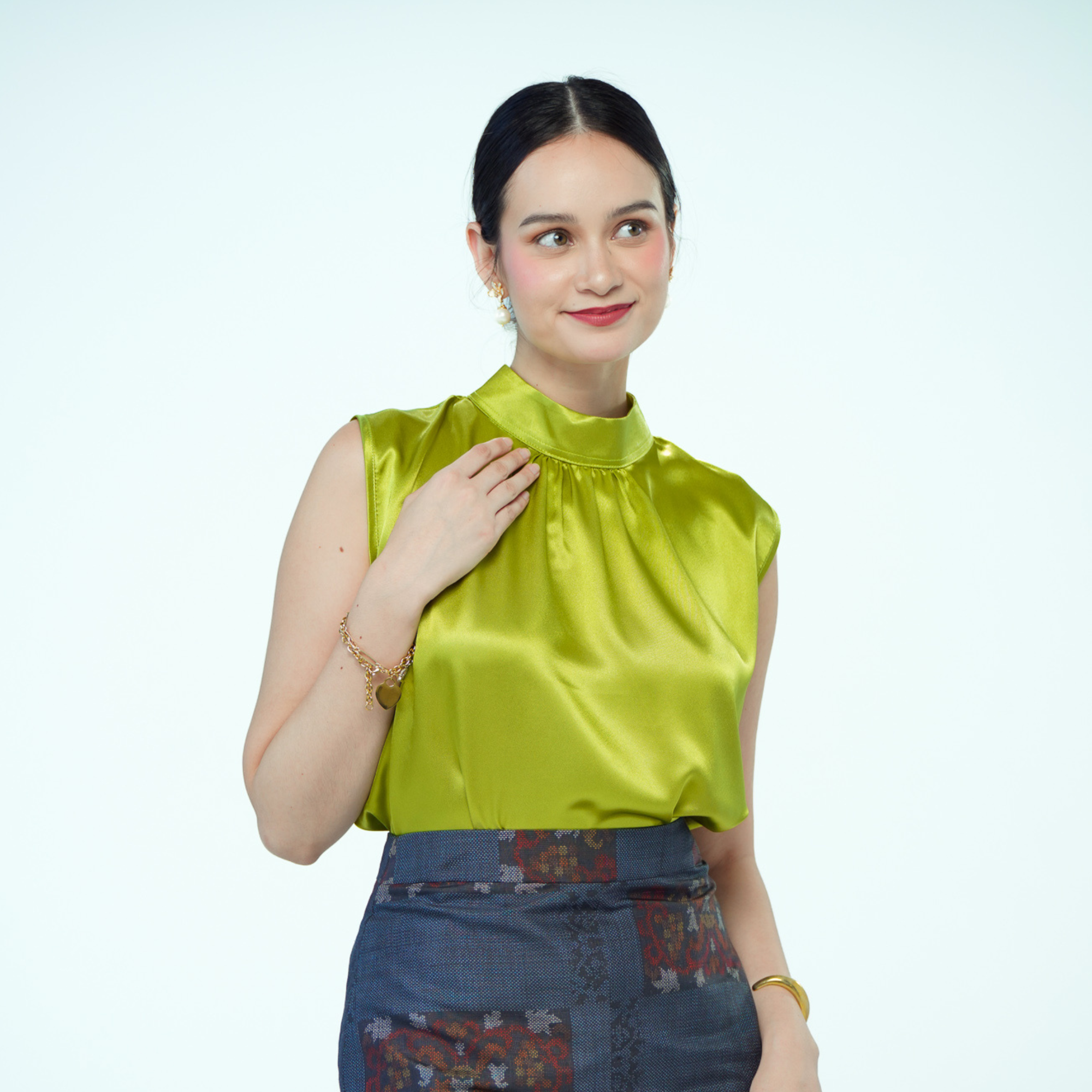 On-hand item: Citron yellow Silk Cotton Halter neck top