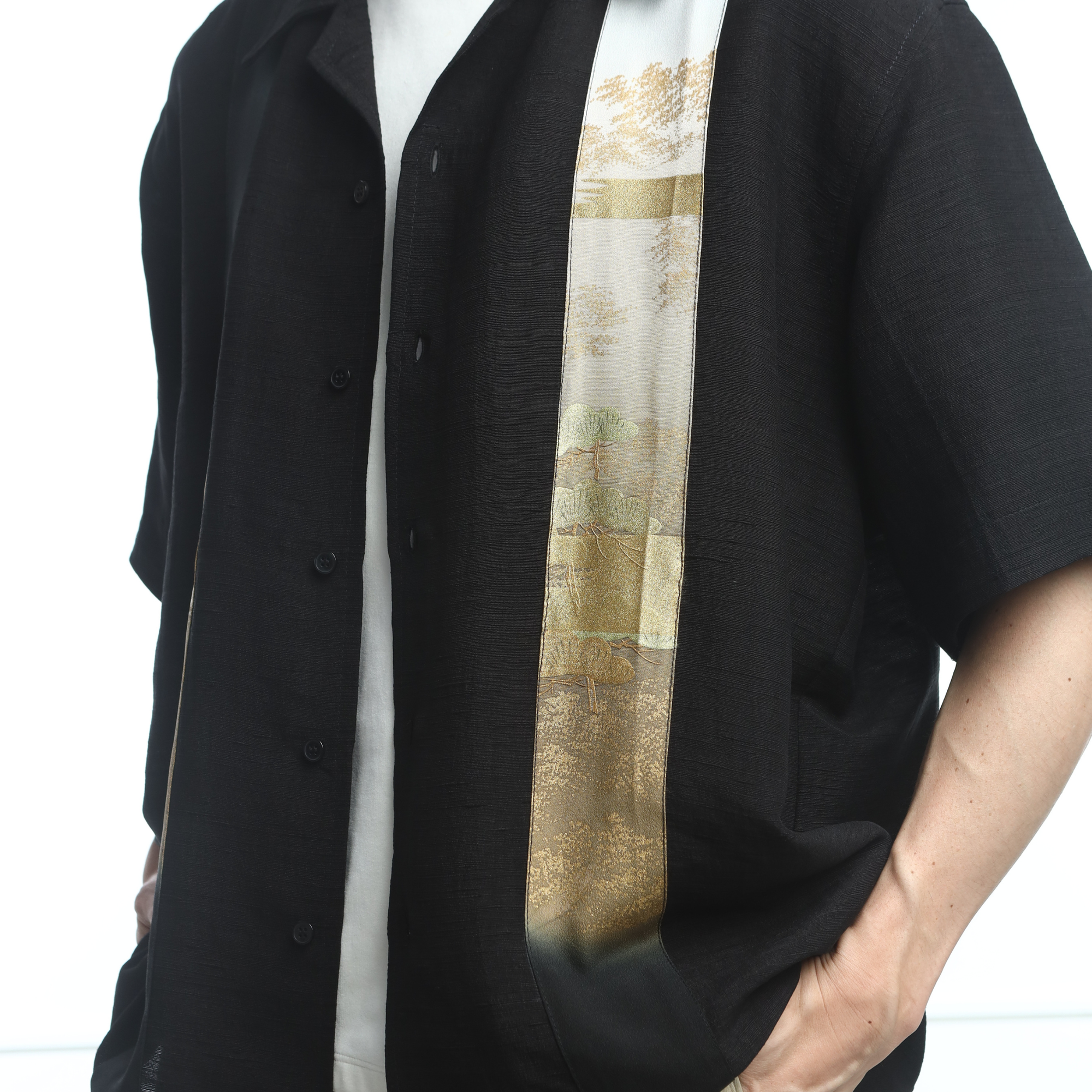 On-hand: Men's Patchwork Silk Polo SP6870