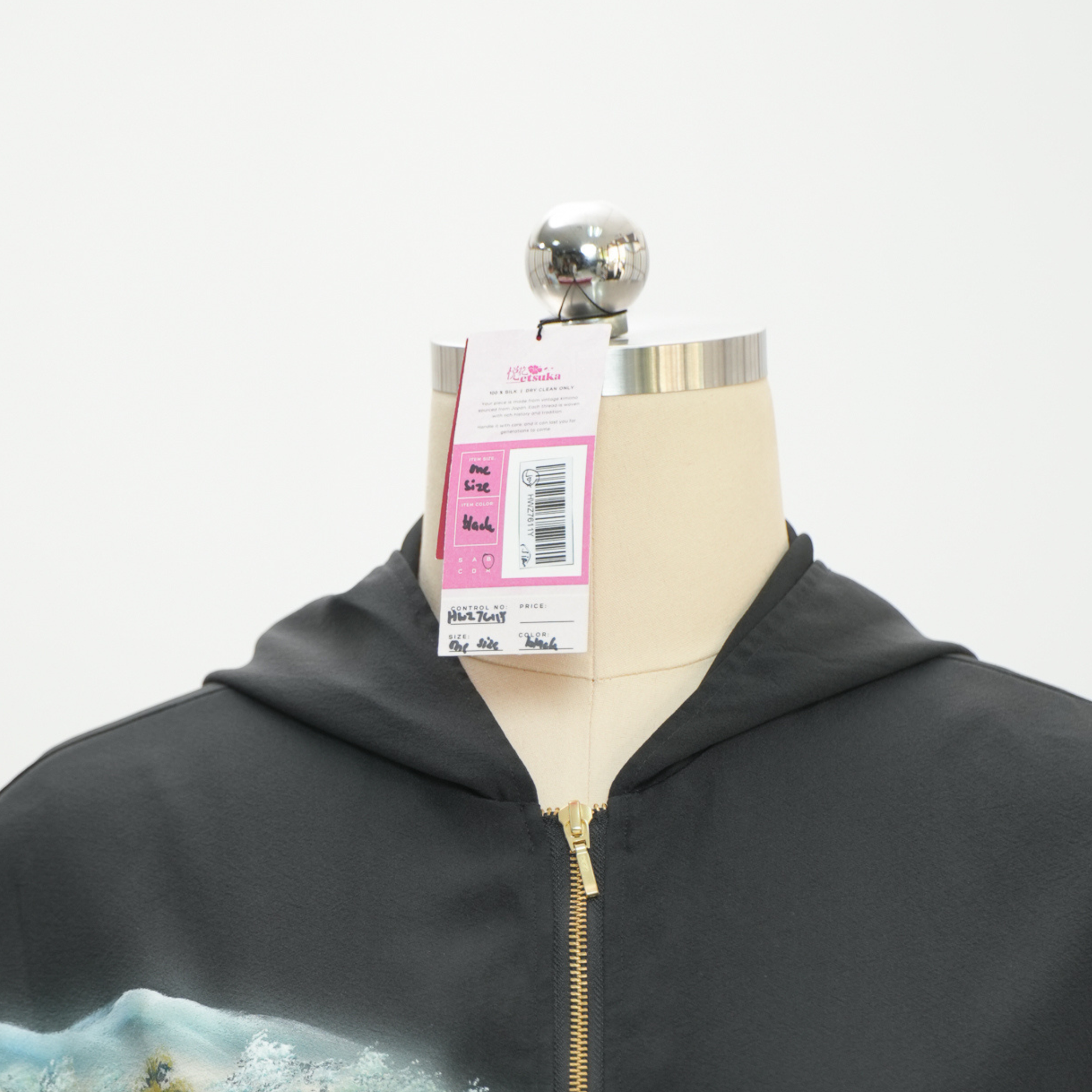 Premium On-hand: Black Hoodie With Zipper | HWZ7611Y - Yuzen