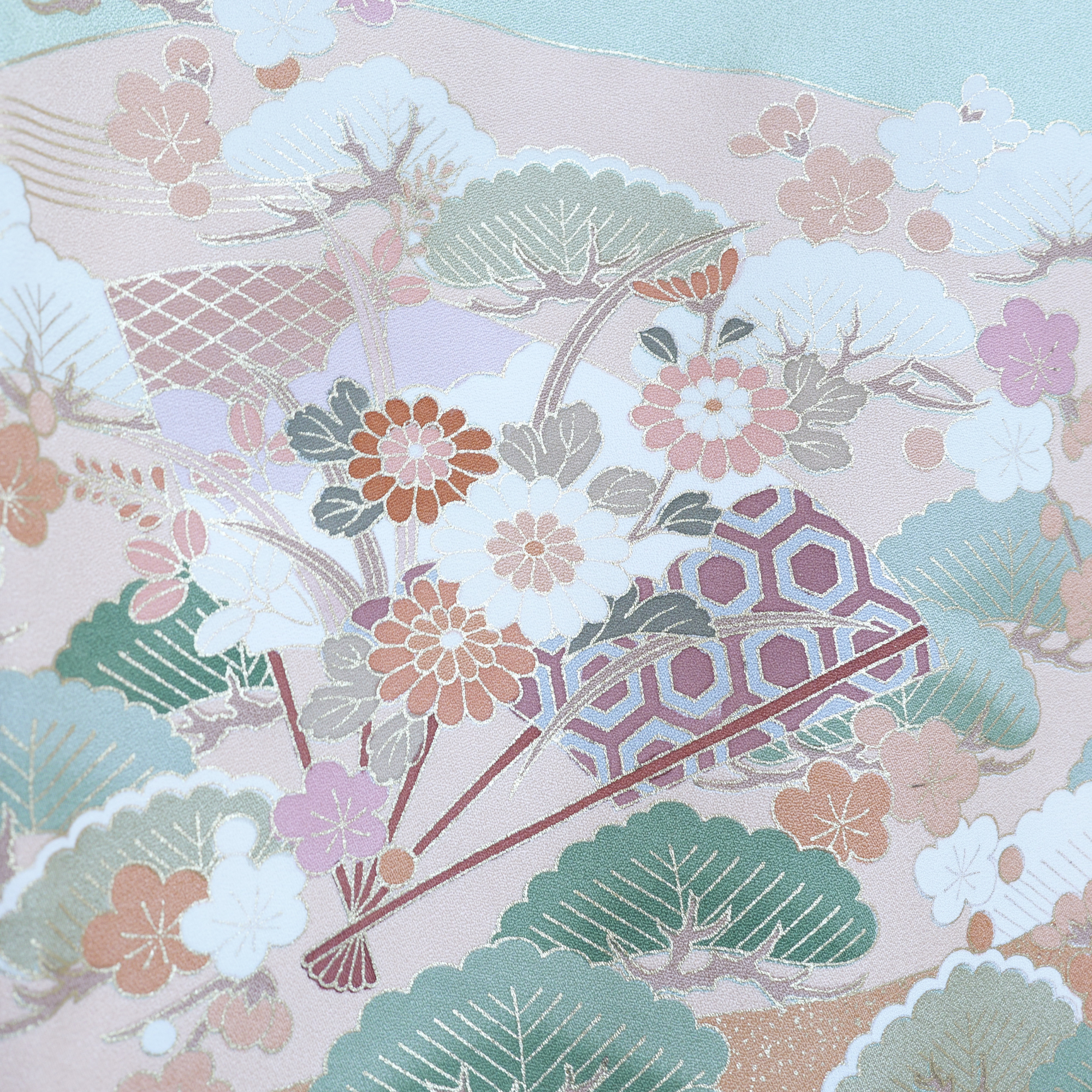 Premium Fabric: 0217PREM-11 | Light green with Sakura