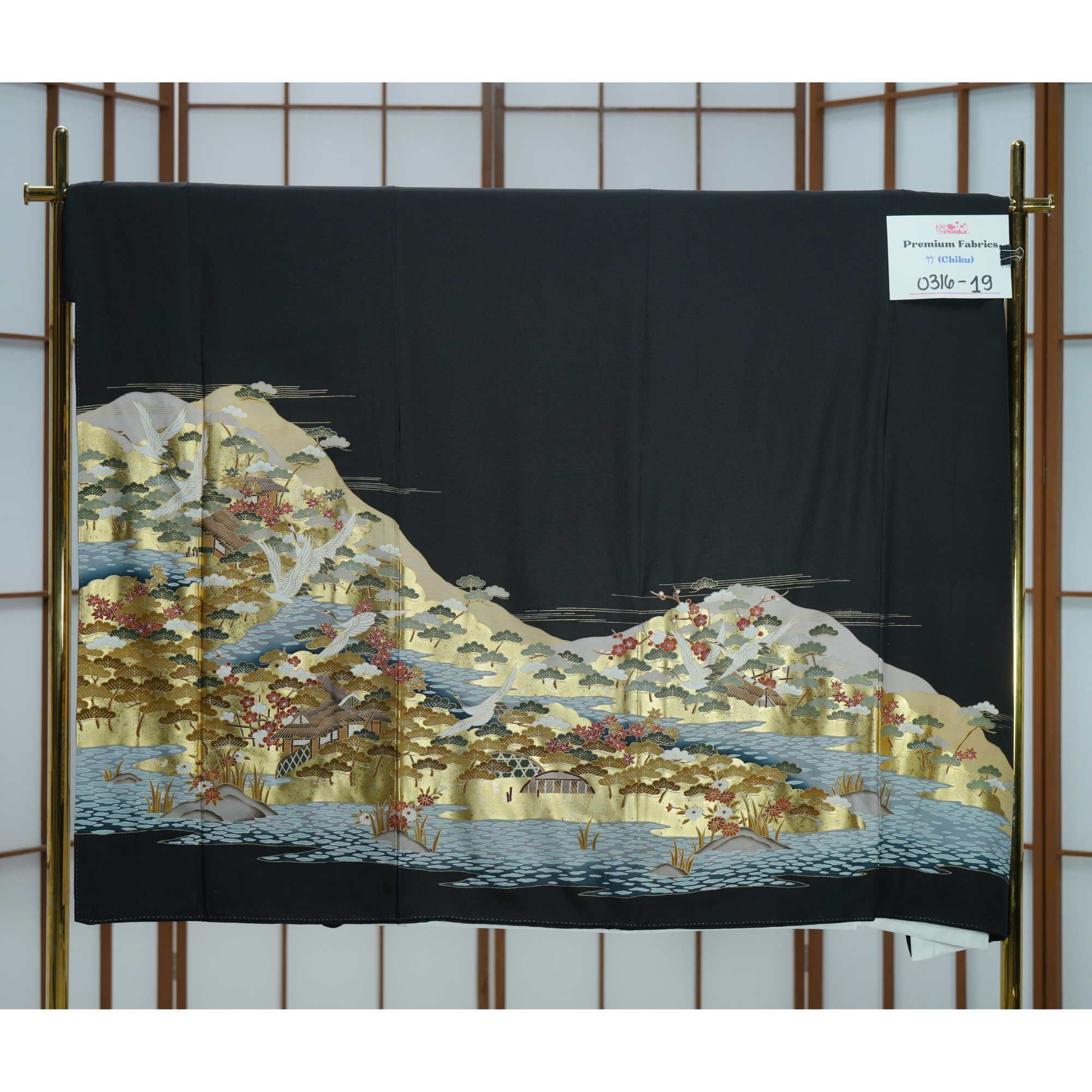 Premium Fabric SHO: 0316-19 - Black gold elegance