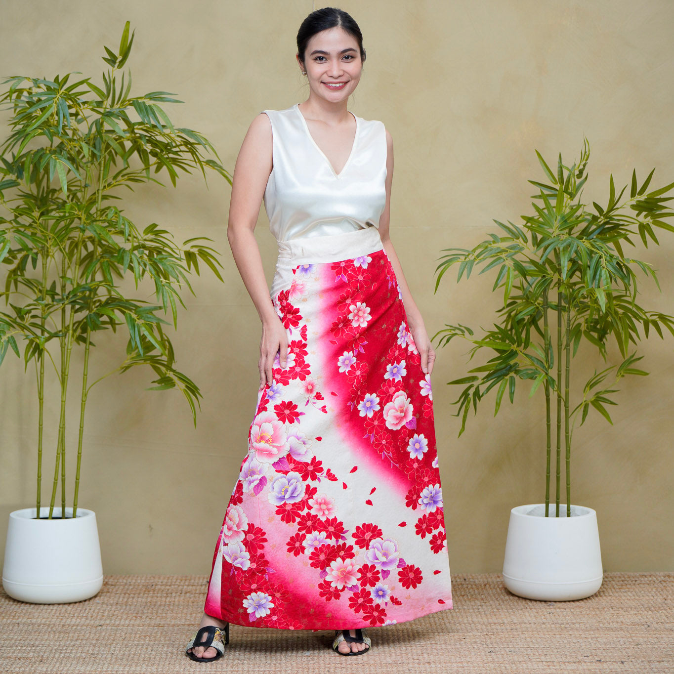 Premium On-hand: Red Wrap Skirt | 1T | WS8391Y