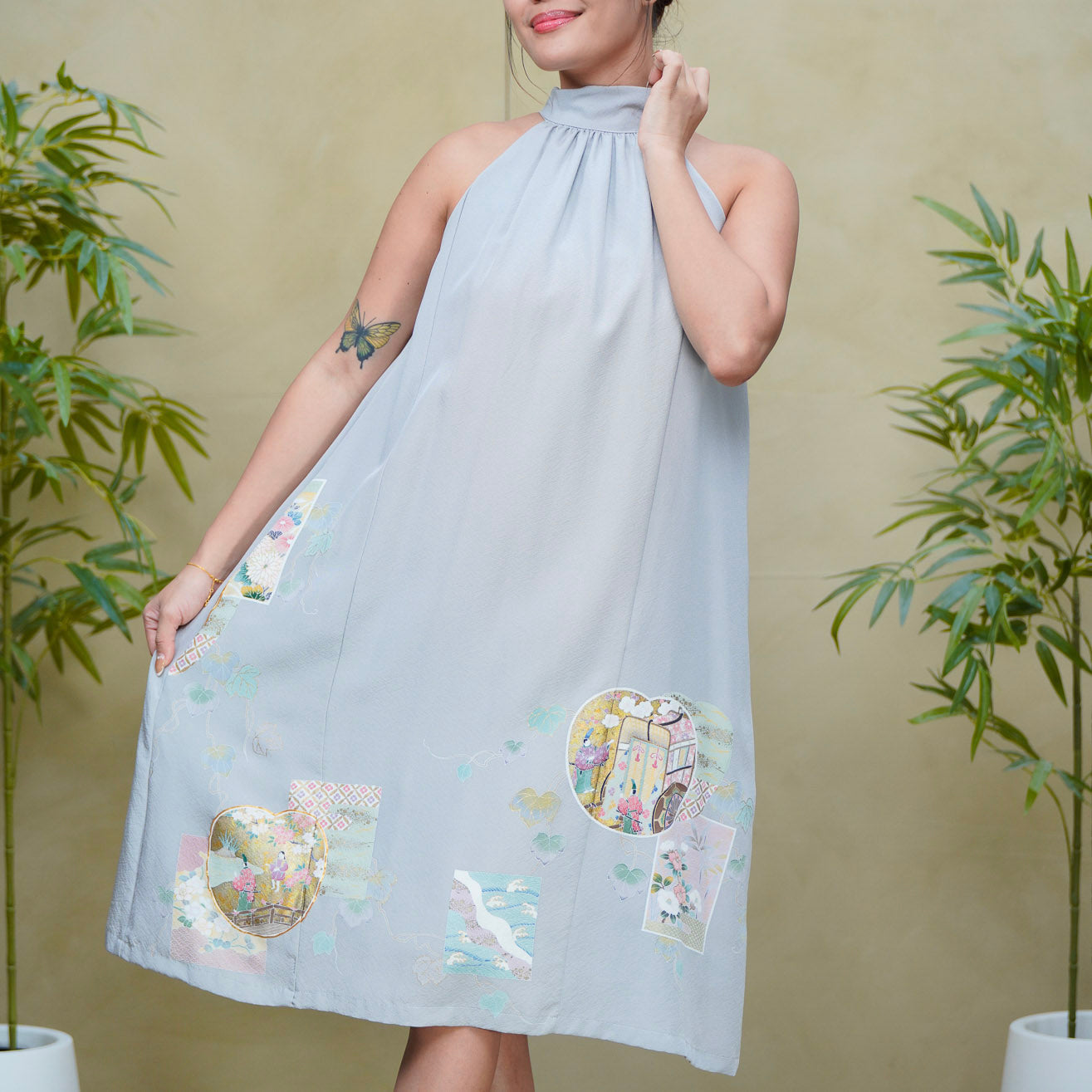 (RH) On-hand item: Light Blue Halter Dress | HD2593 | XLB