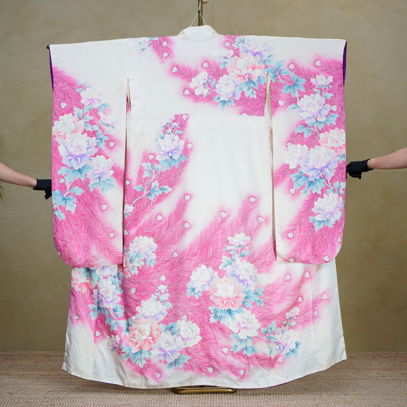 Pre-Birthday Fabric premium bonus!: REG0827-59 | Pink Peonies FURISODE!