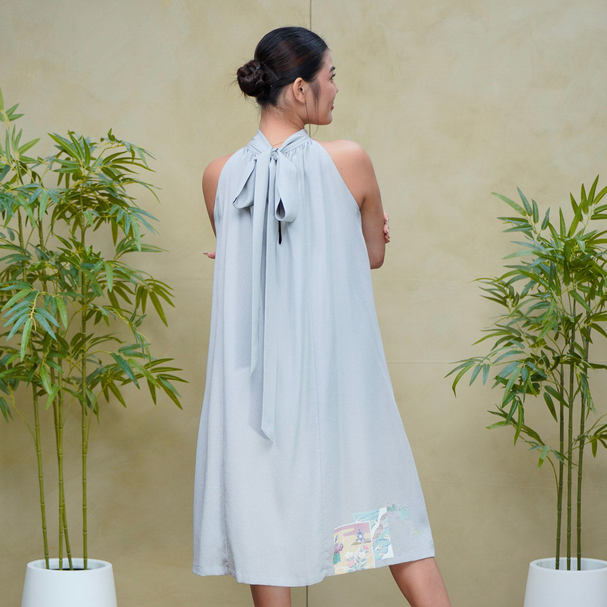 (RH) On-hand item: Light Blue Halter Dress | HD2593 | XLB
