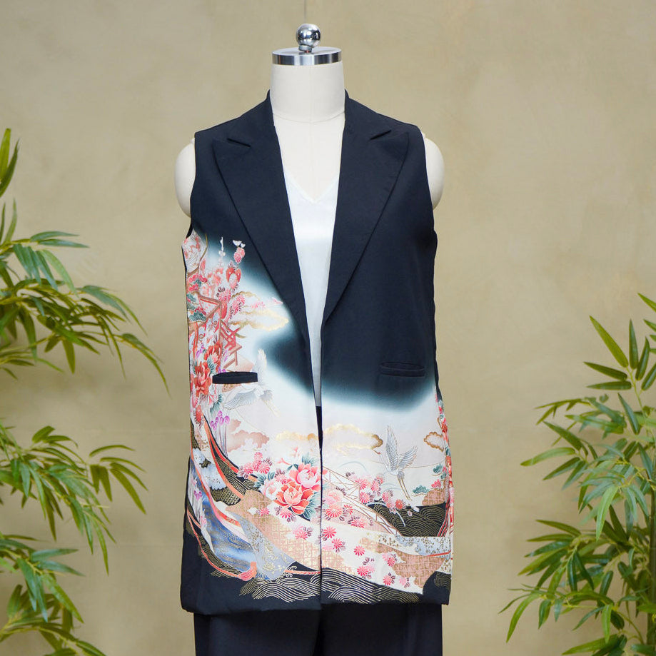 Premium On-hand: Black No sleeves suit jacket | Large | NSSJ8381M
