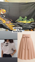 Load image into Gallery viewer, Ap18 HoiAn Fabric: Premium Black w/ trees for 2-pc Cheongsam
