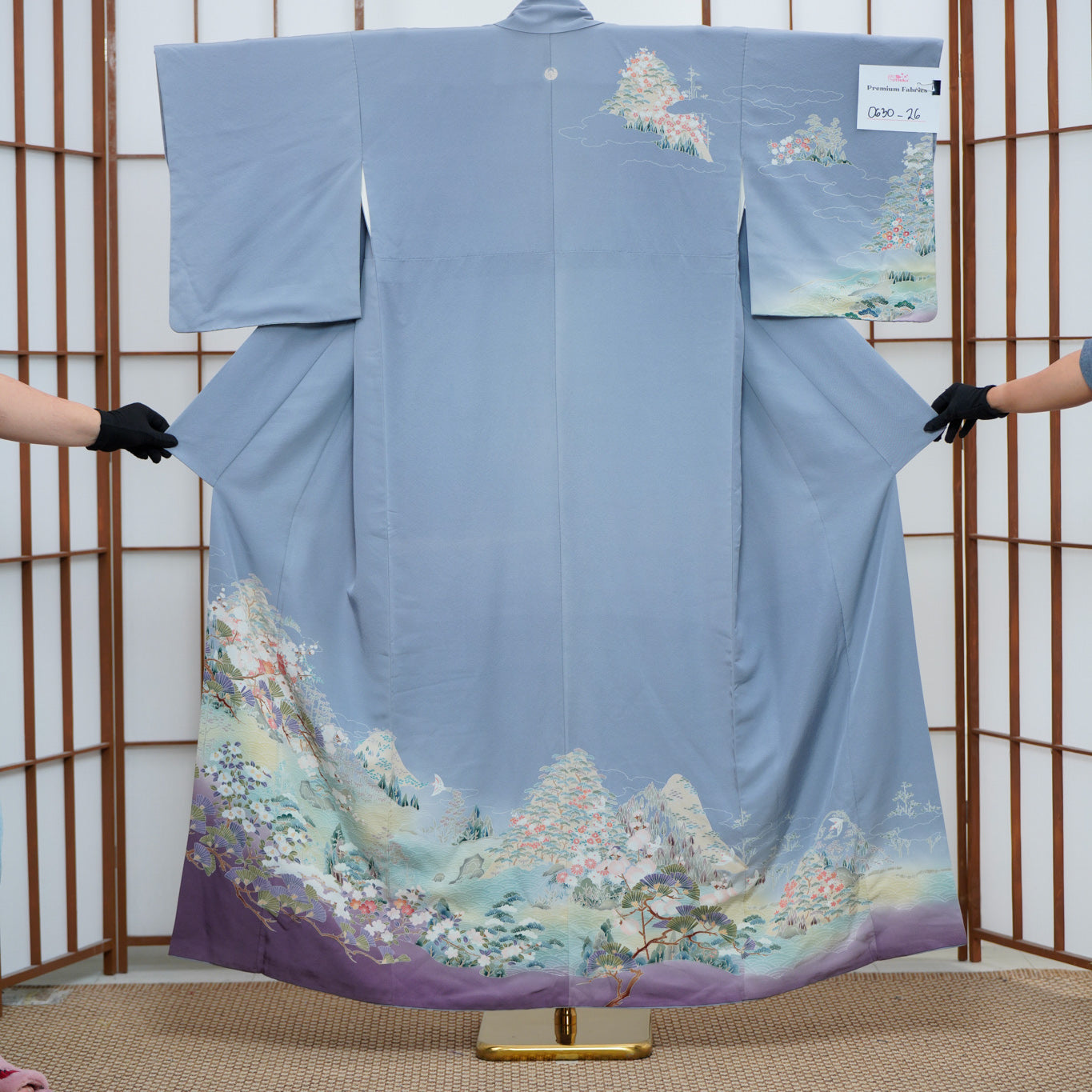 Premium Sho Fabric: 0630_26 Bluish Flora