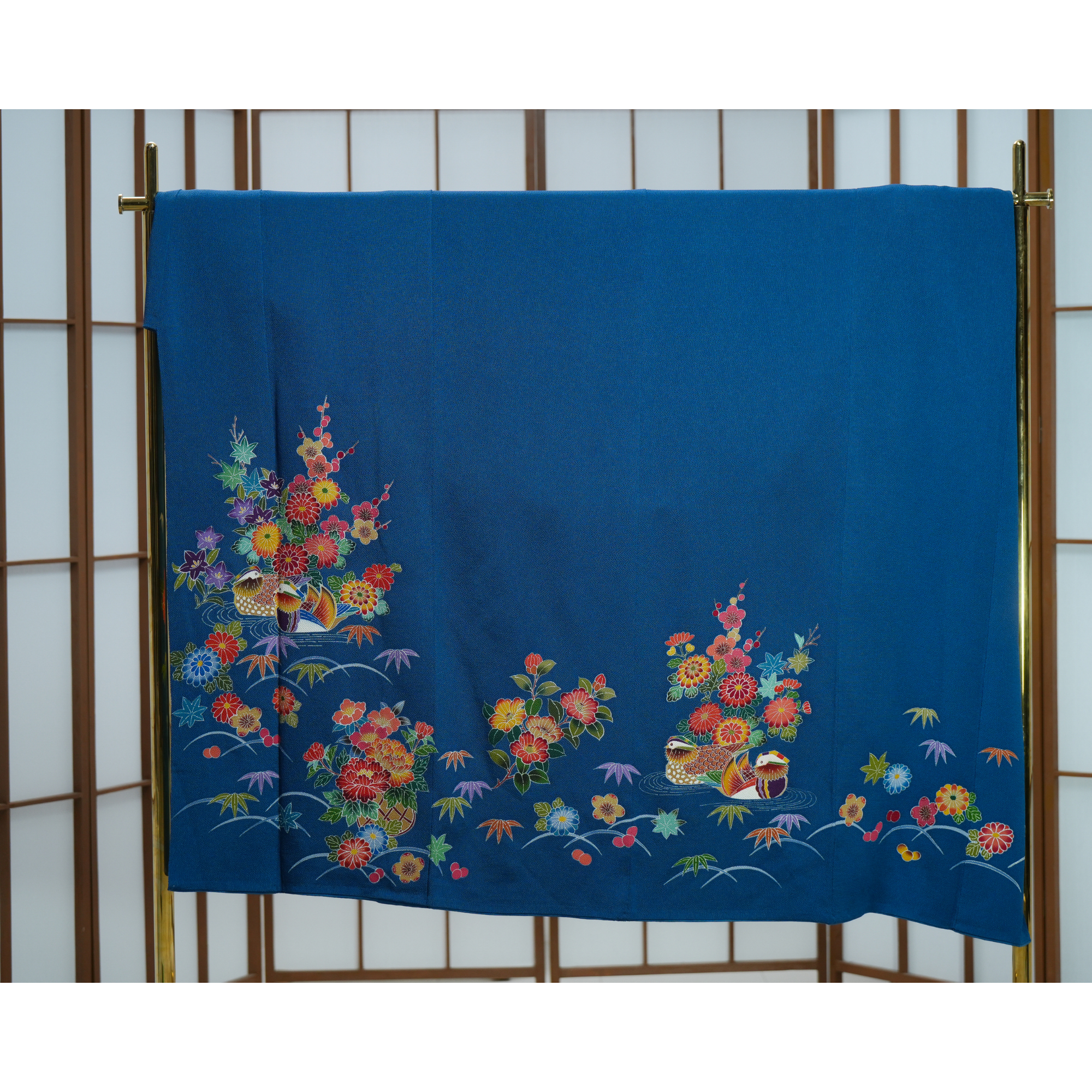 Bai Fabric: 0316-24- Blue vibrant flowers