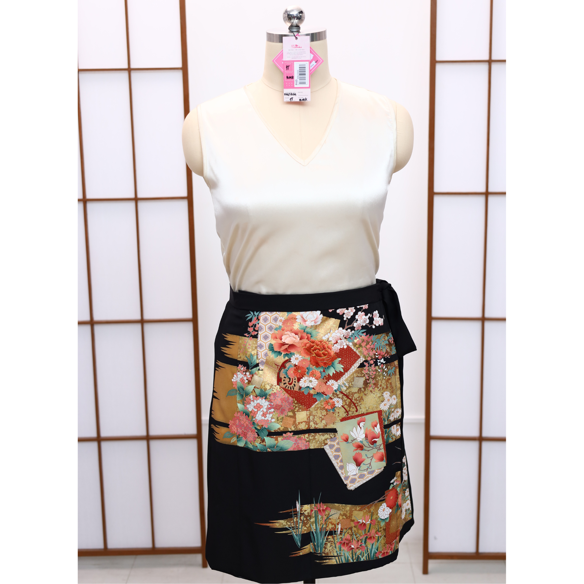 On-hand: Black Summer Wrap Skirt  | SWS7829 | 1T