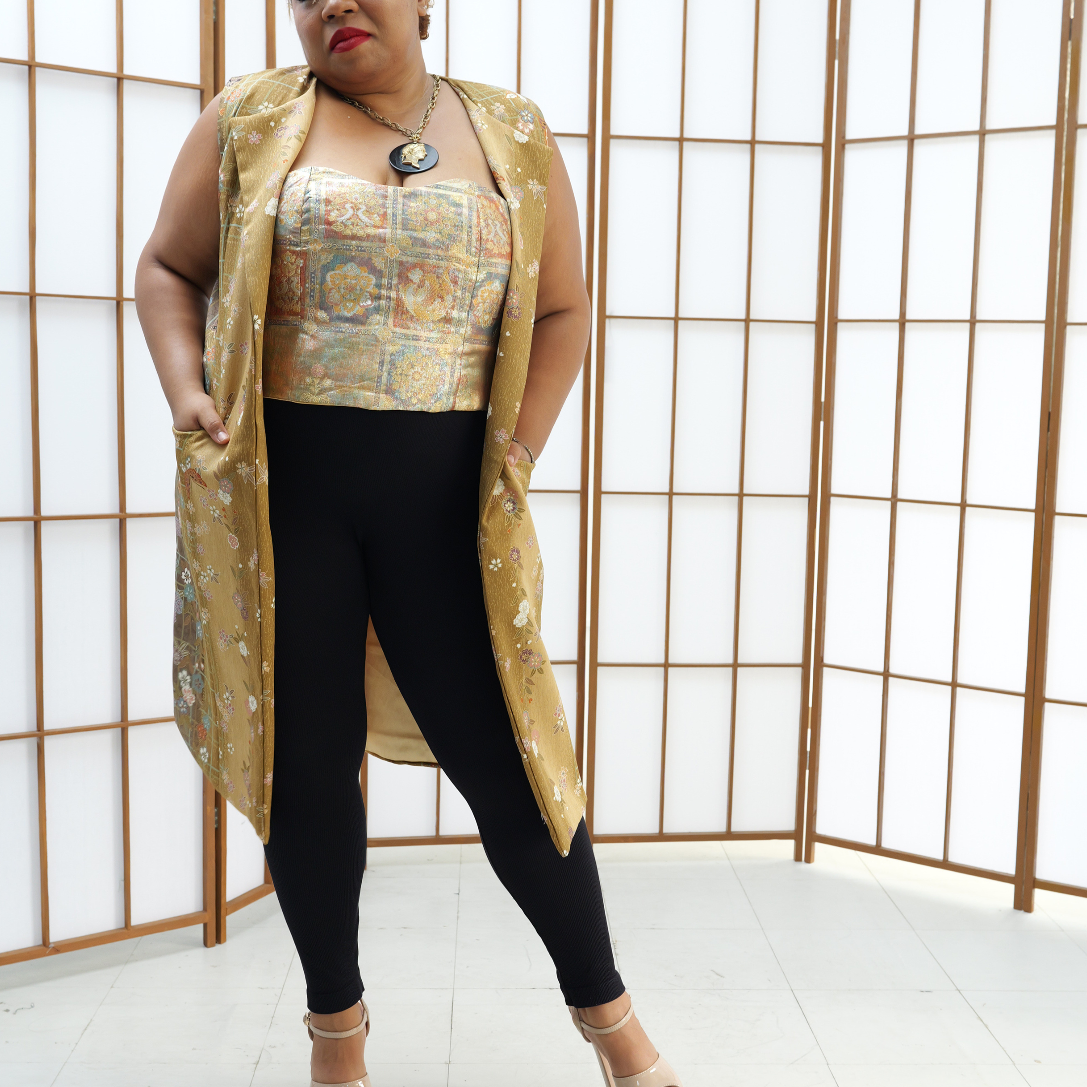 Premium On-hand: Sleeveless Suit Midi | NSSM4723A | XL