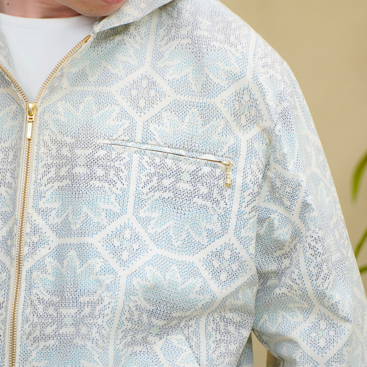 Premium On-hand: White Loose Fit Oshima Men's Bomber Jacket | LBJ8120 | L