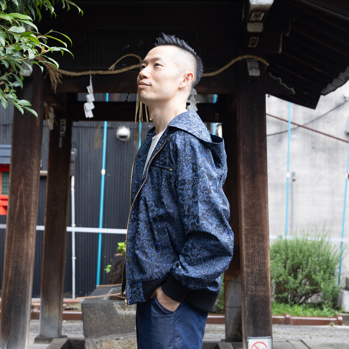 Premium On-hand: Blue Loose Fit Oshima Men's Bomber Jacket | LBJ8388M | Large