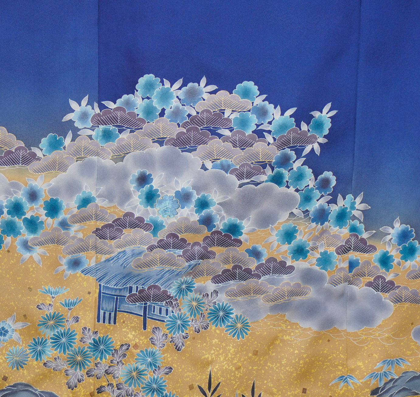 Premium Fabric SHO: Samurai_0625_12 | Gold and Blue Ombre