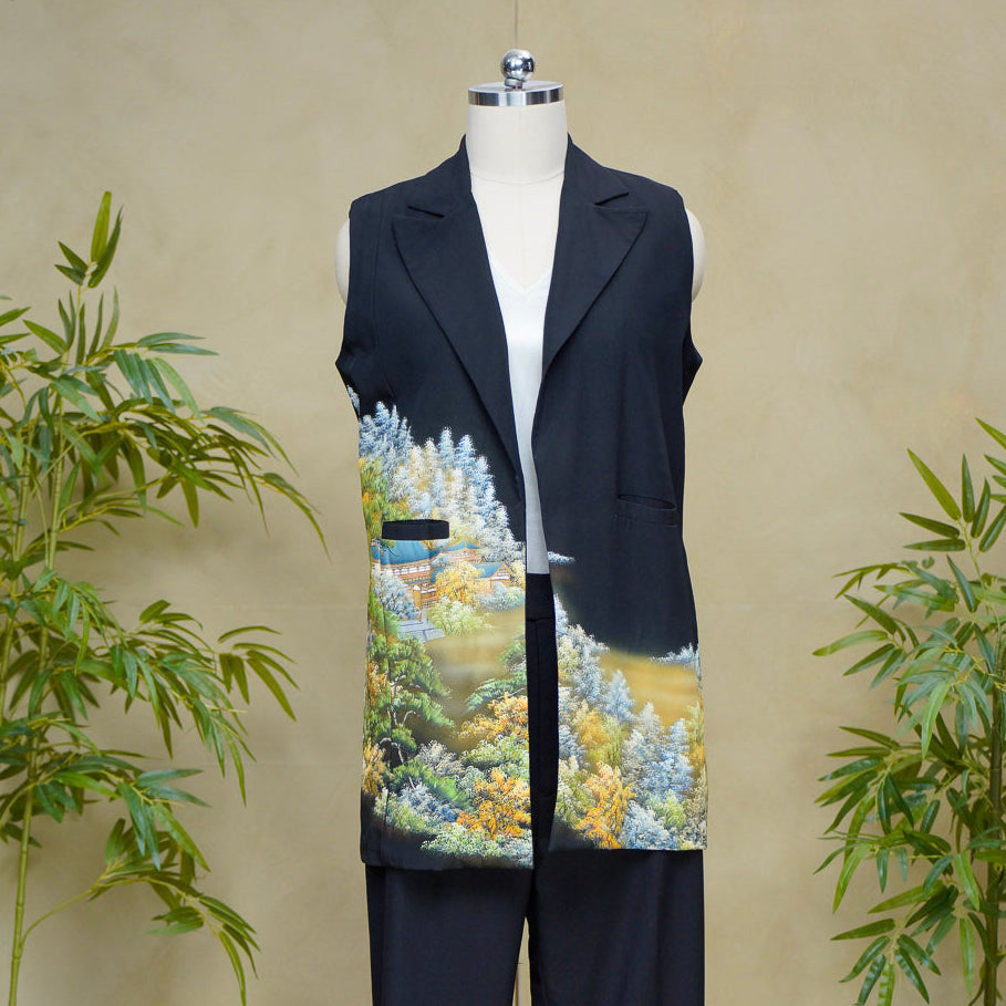 Premium On-hand: Black No sleeves suit jacket | XL | NSSJ8410M