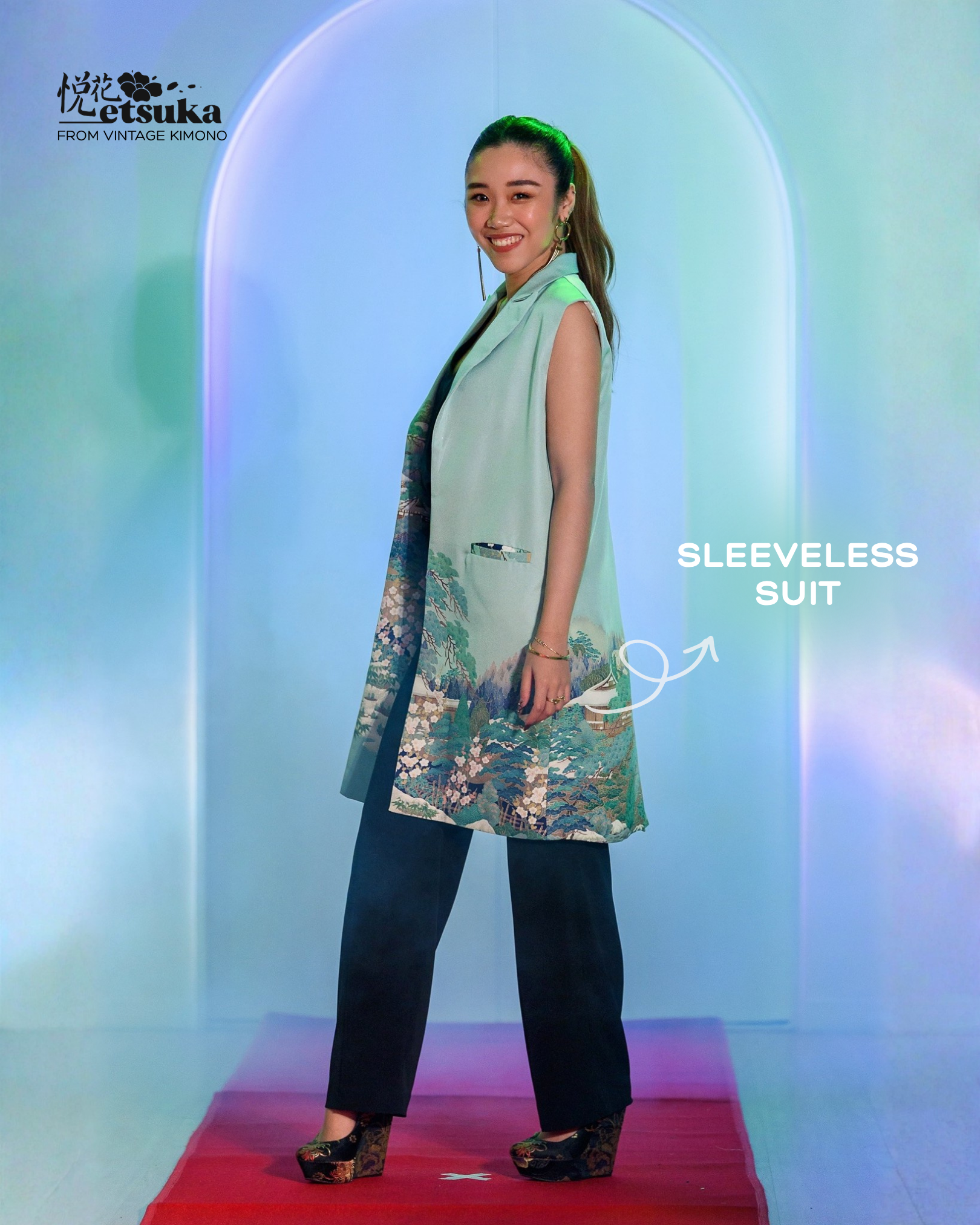 On-hand:No sleeves suit jacket as seen on the runway! | L GREEN NSSJ6922M