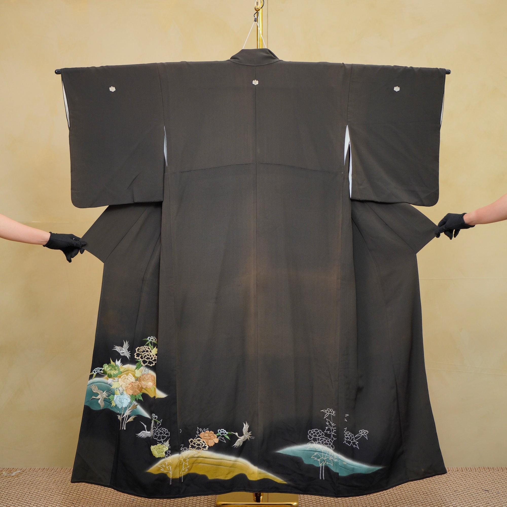 Thank You Fabric: Teal and Gold Wave (0717_19)