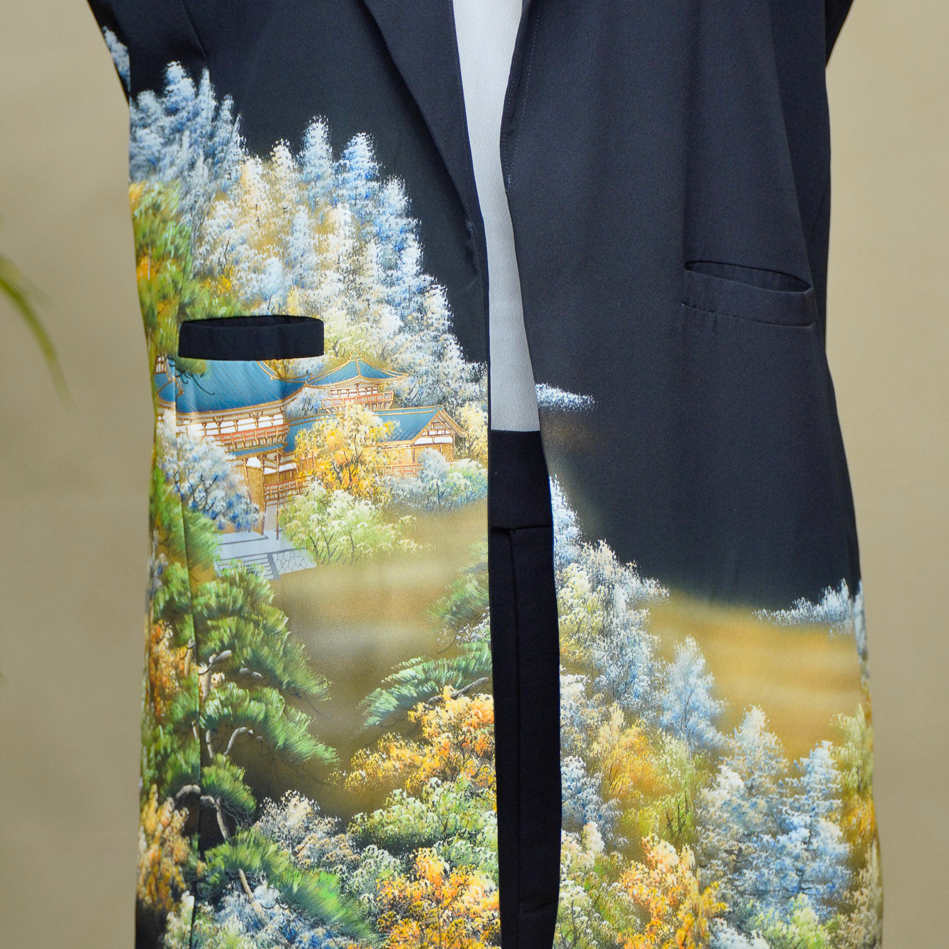 Premium On-hand: Black No sleeves suit jacket | XL | NSSJ8410M