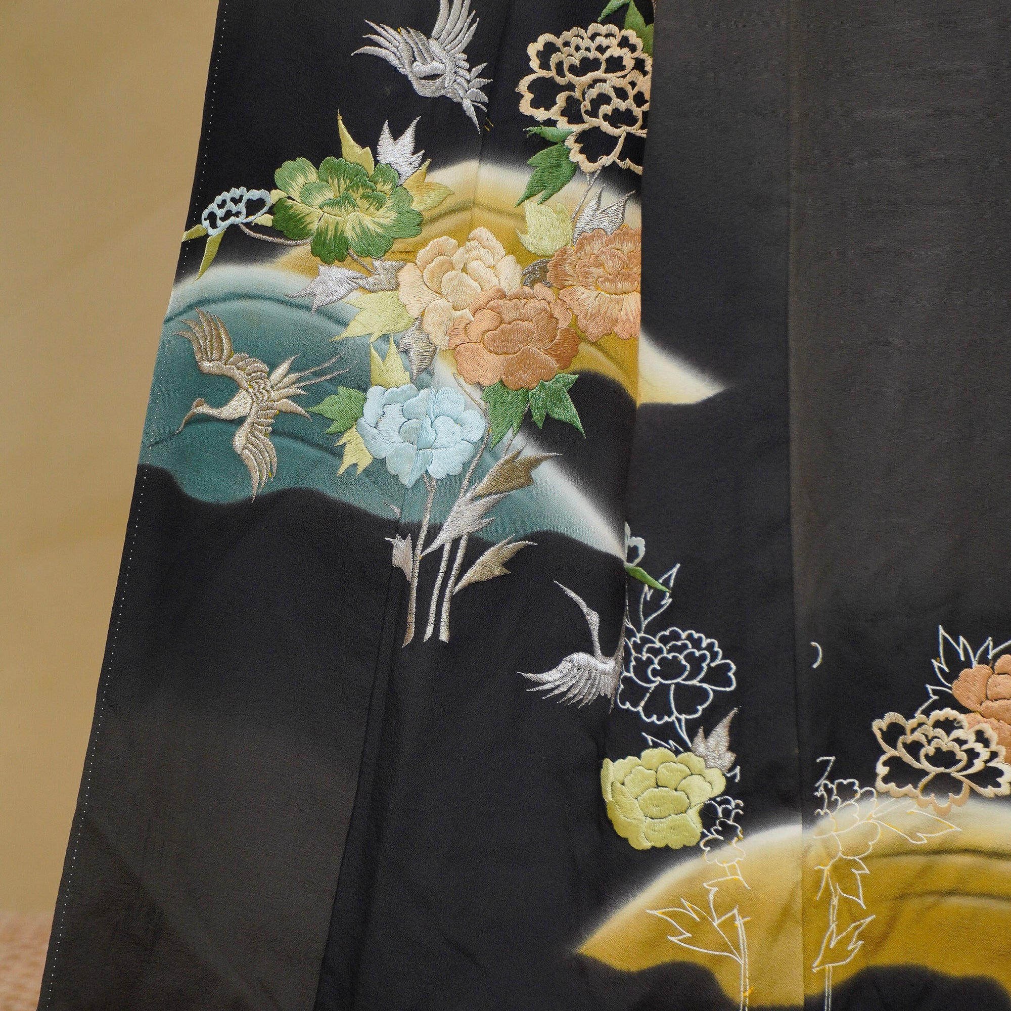 Thank You Fabric: Teal and Gold Wave (0717_19)