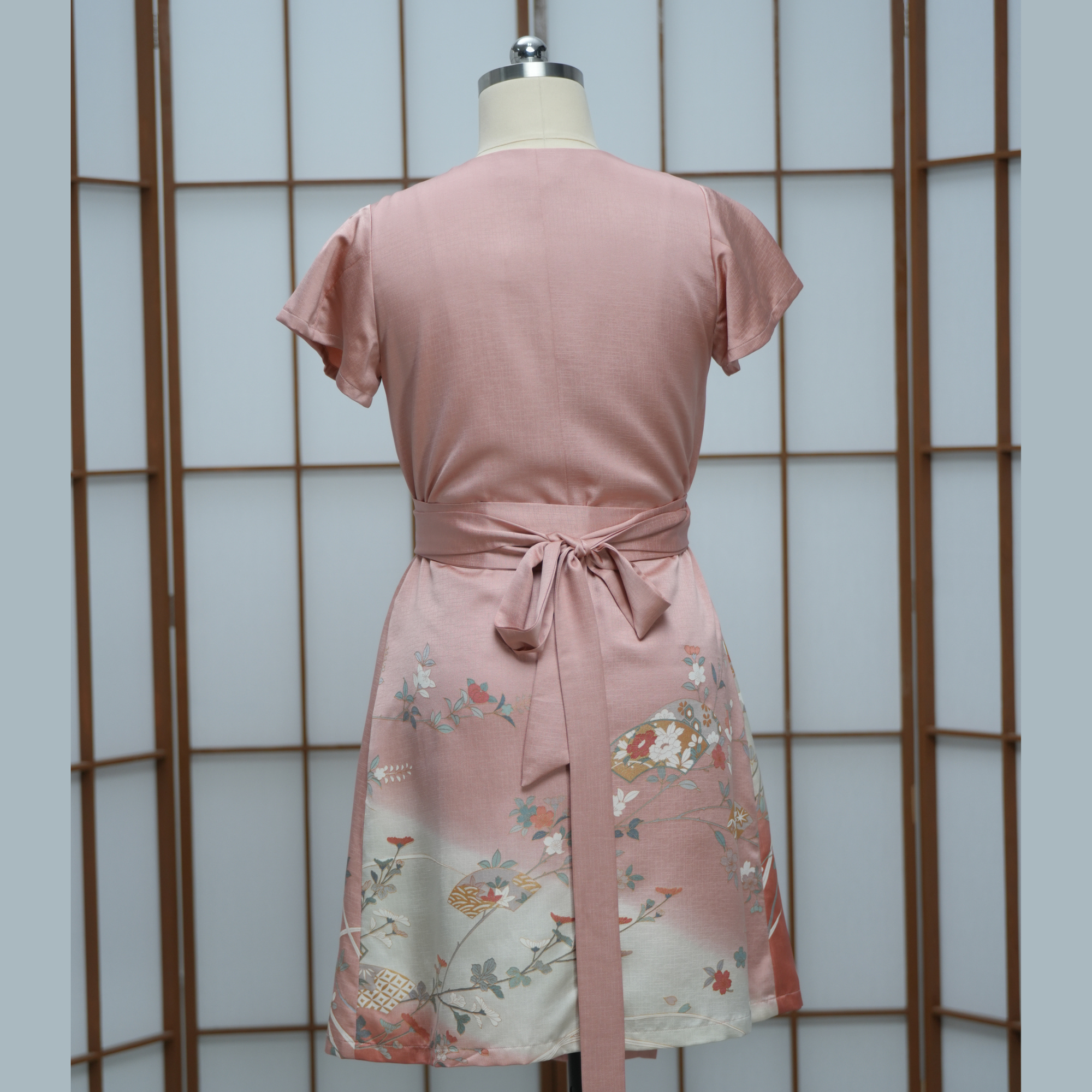 Premium On-hand: Pink Wrap Dress with Sleeves | SWD6812 | 2B