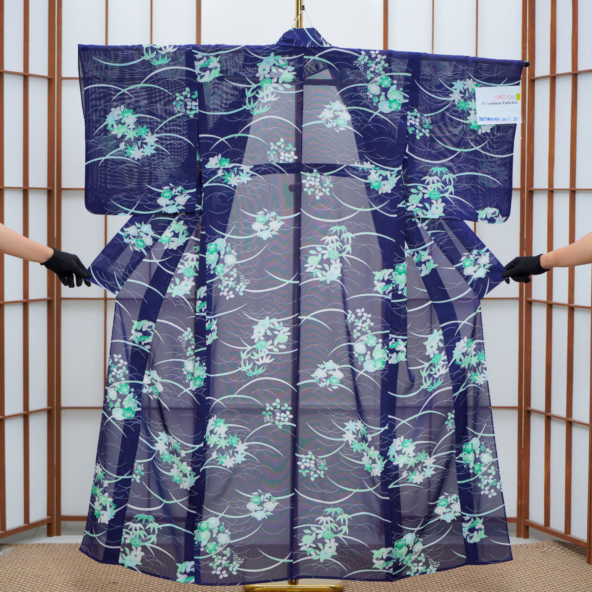 Premium Seethrough Fabric: 0625_57 | Cobalt Stream