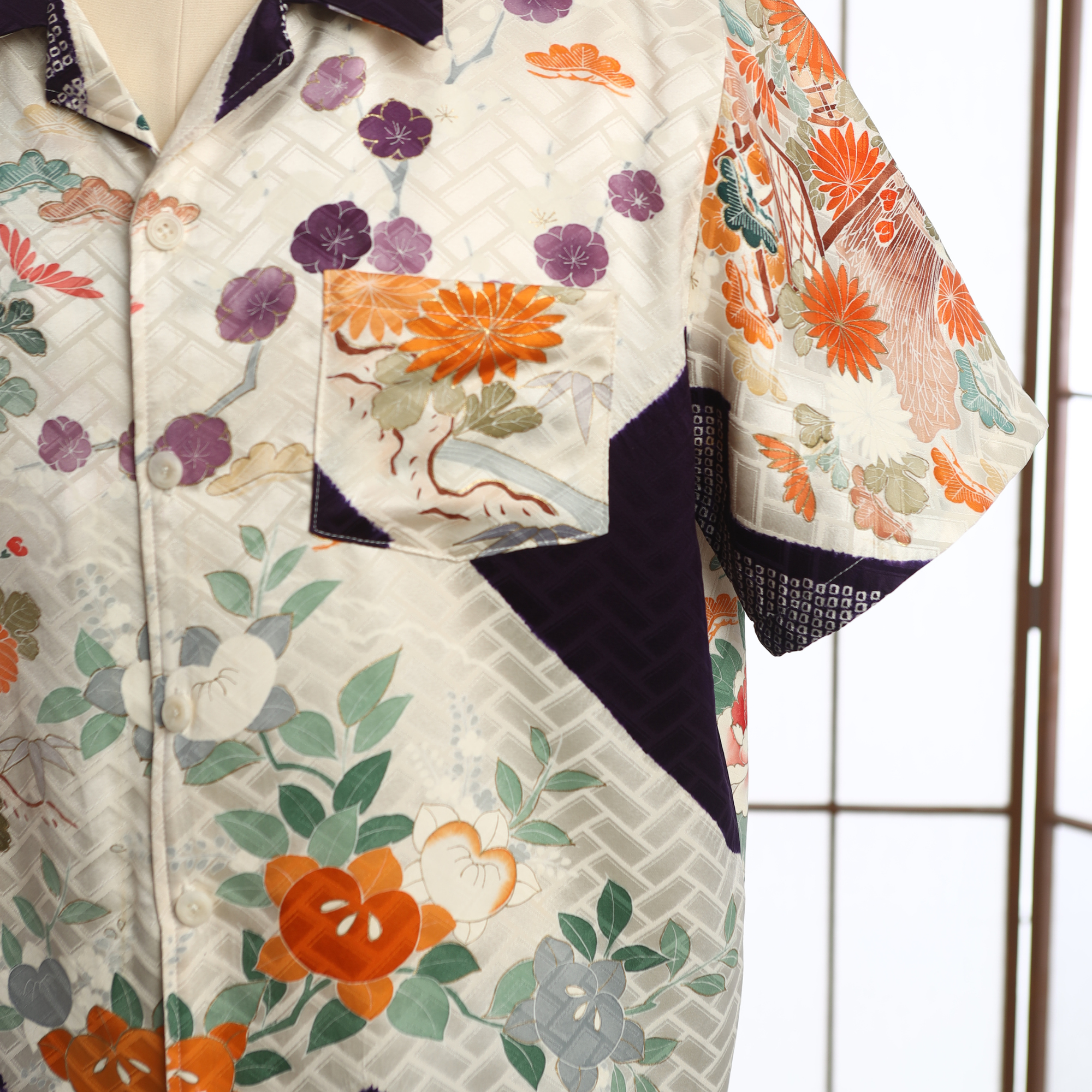 🎉On-hand: Aloha shirt | AS7473 | Cream Florals L (Harry’s Choice)