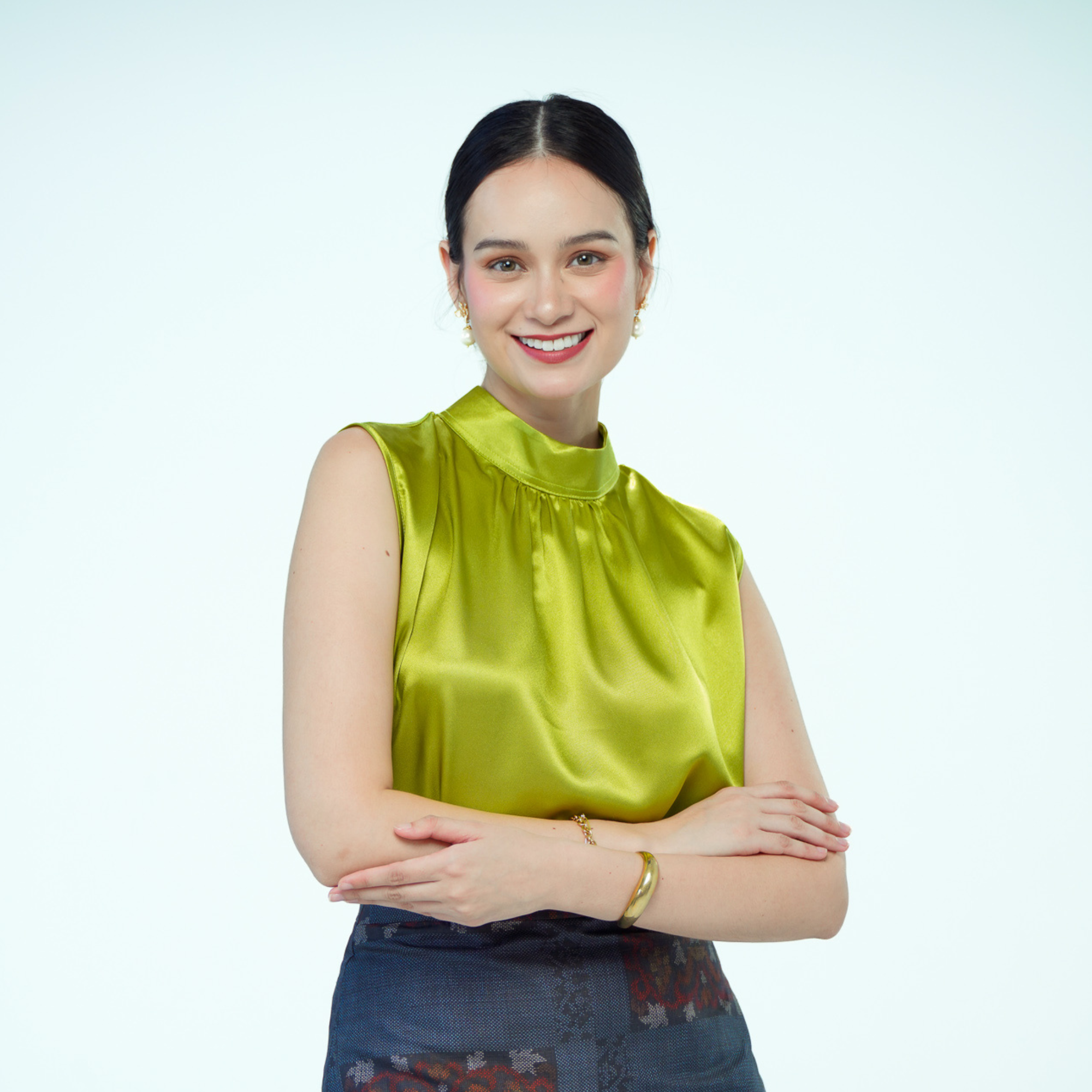 On-hand item: Citron yellow Silk Cotton Halter neck top