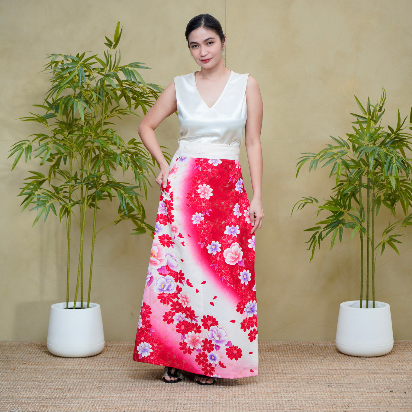 Premium On-hand: Red Wrap Skirt | 1T | WS8391Y