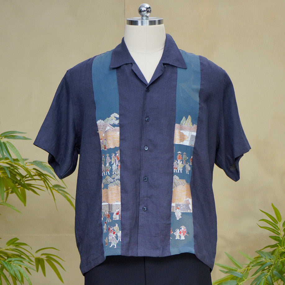 Premium On-hand: Blue Men's Linen Polo | Large | LP8440H