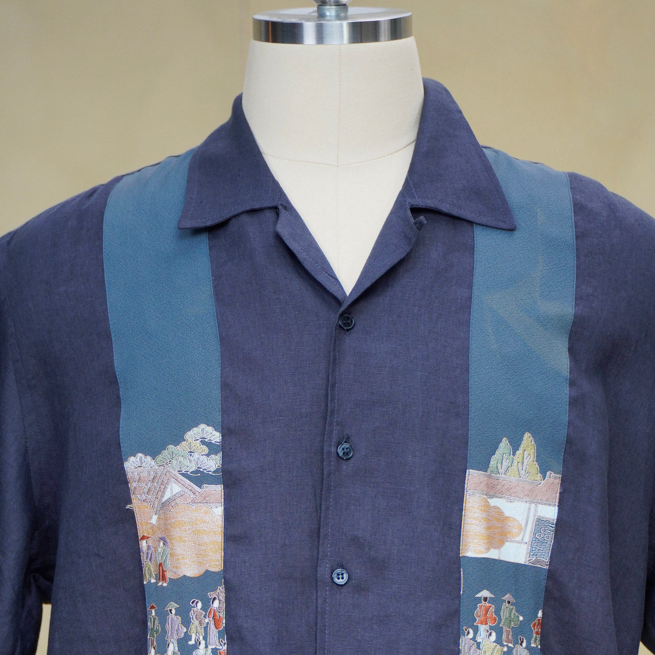 Premium On-hand: Blue Men's Linen Polo | Large | LP8440H
