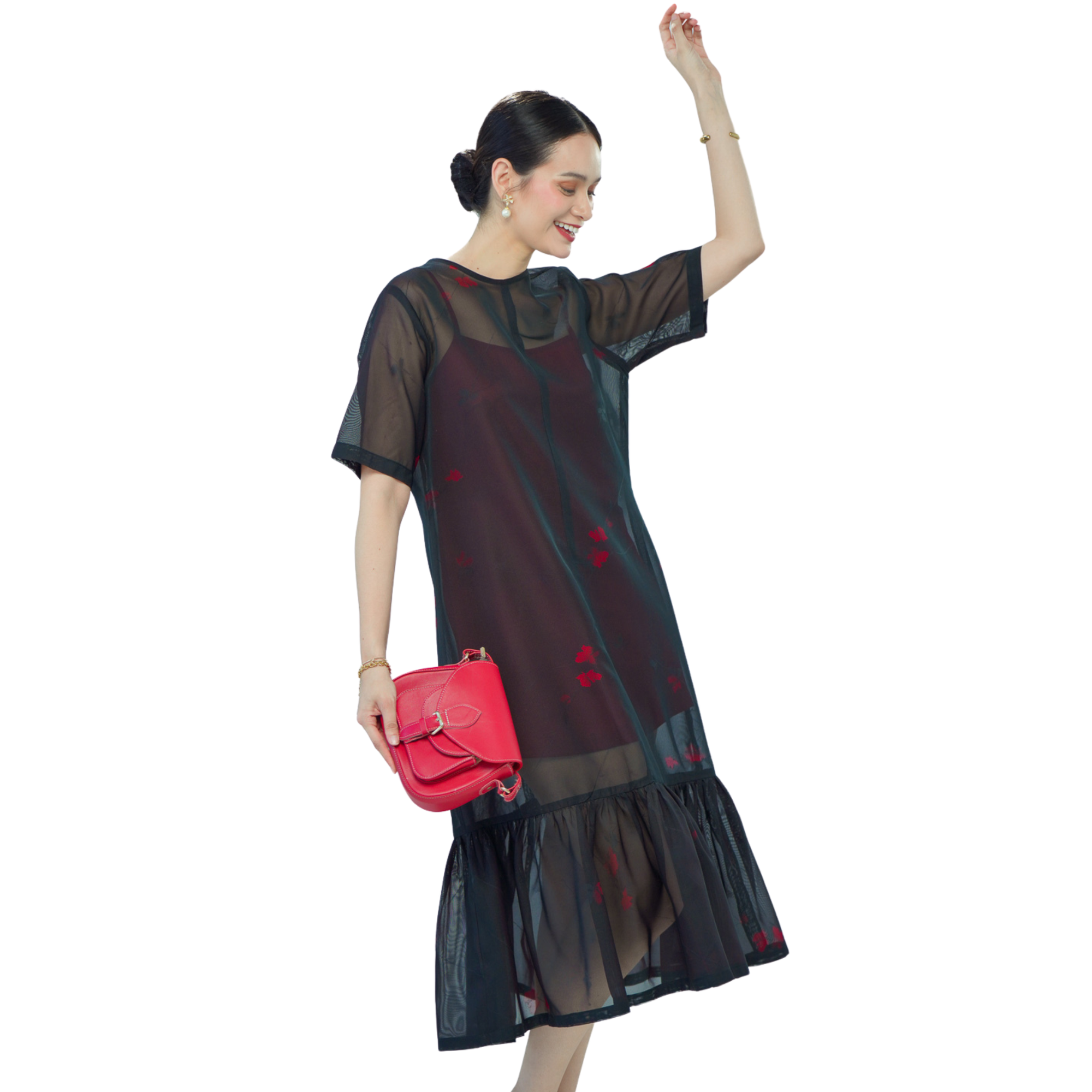 On-hand item: Black See-through Overlay Dress