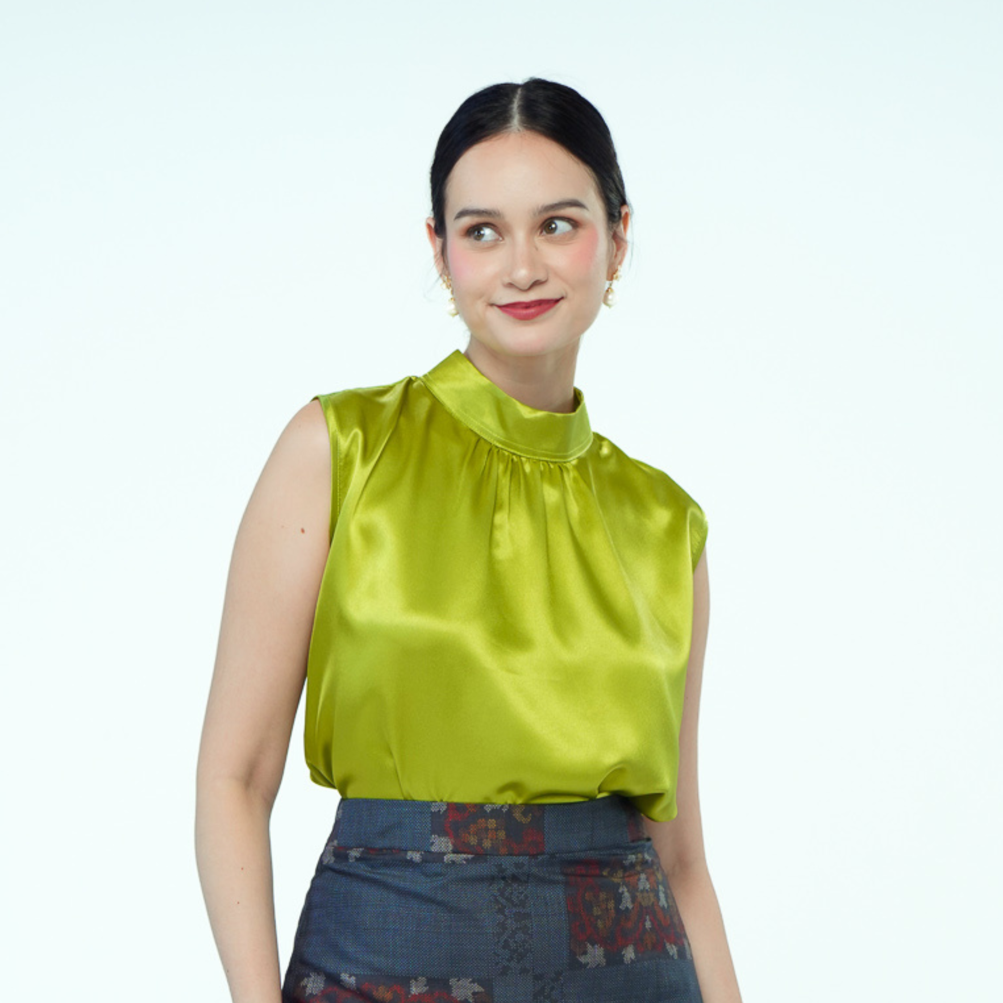 On-hand item: Citron yellow Silk Cotton Halter neck top