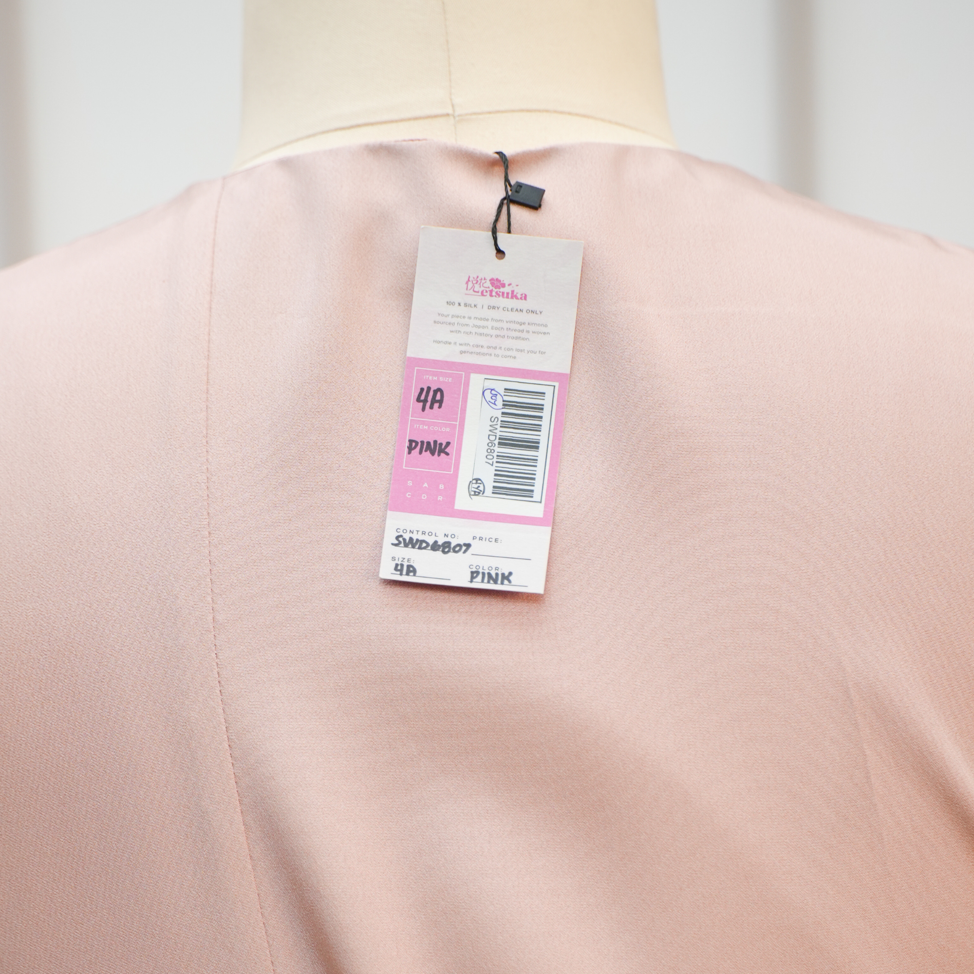 Premium On-hand: Pink Wrap Dress with Sleeves | SWD6807 | 4A