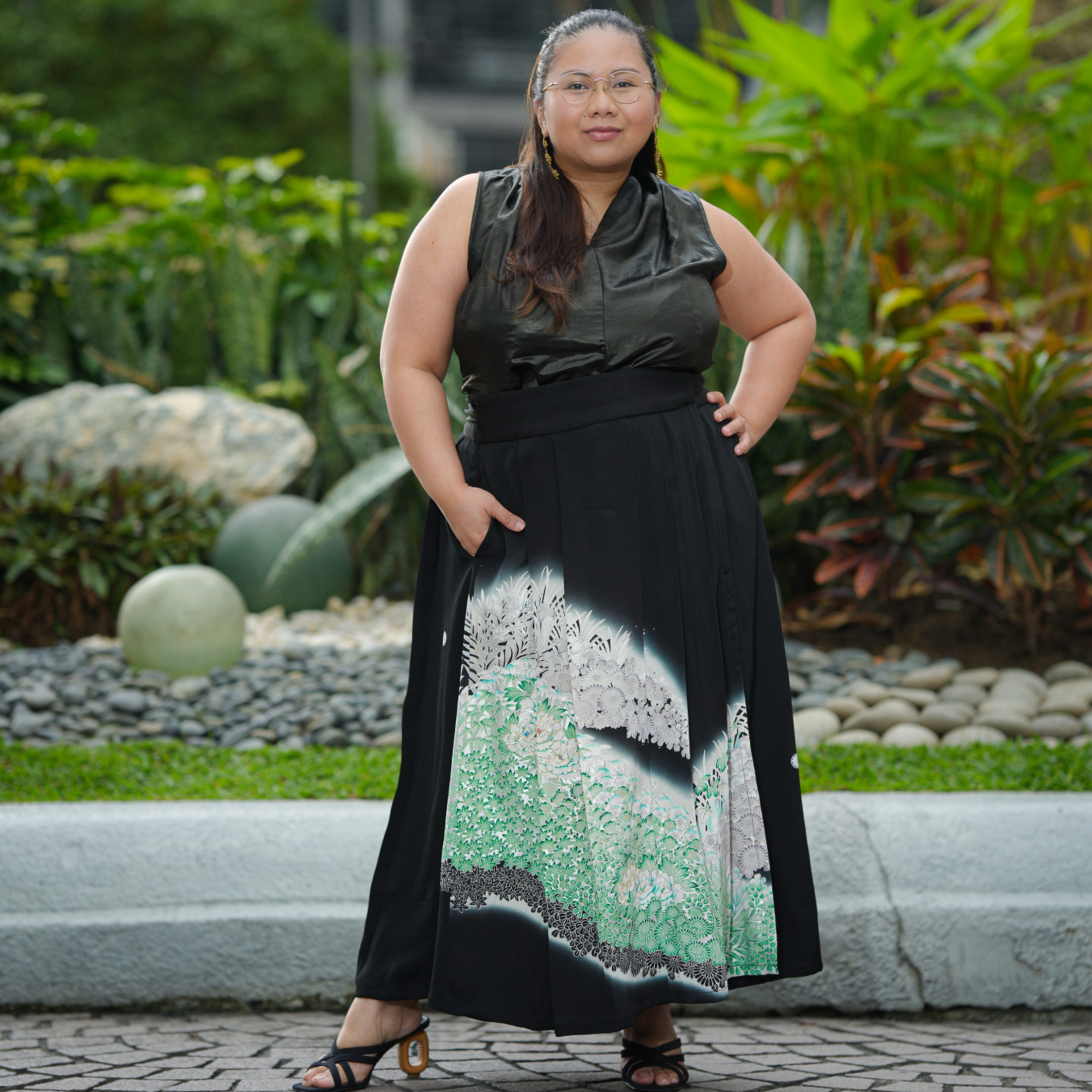 Kimono Hanbok-inspired skirt