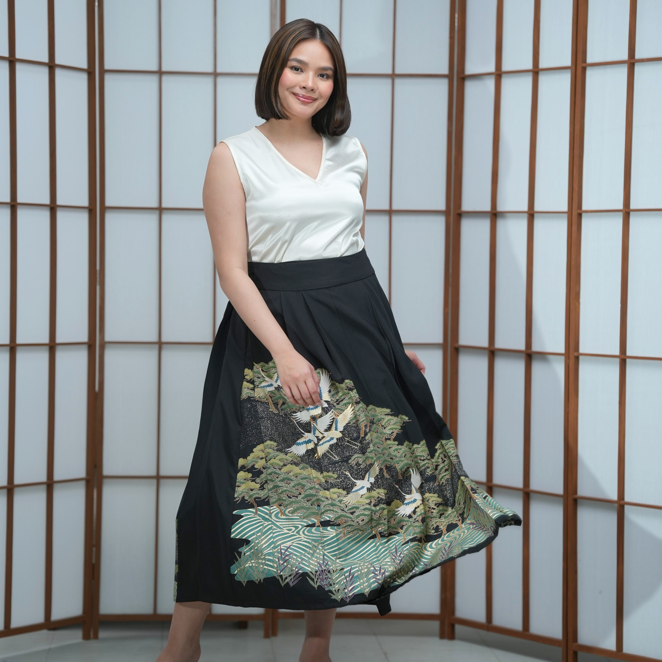 Premium On-hand: Black Hanbok Skirt | 1P | HS6952M