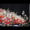 Load image into Gallery viewer, Sakura Collection Fabric: AP9-16-U Vibrant Red and Orange Chrysanthemums
