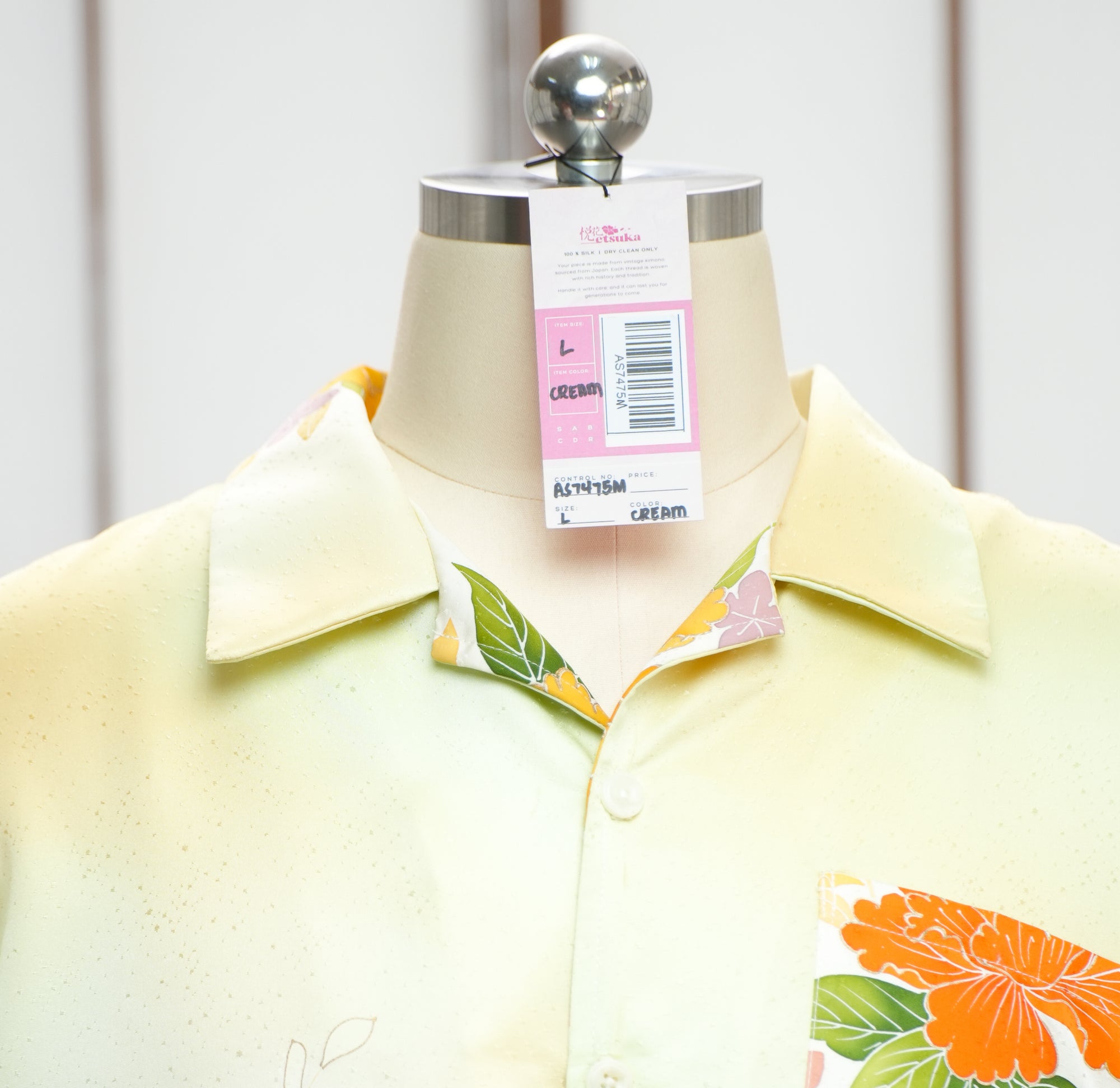 On-hand: Cream Aloha shirt | L | AS7475M