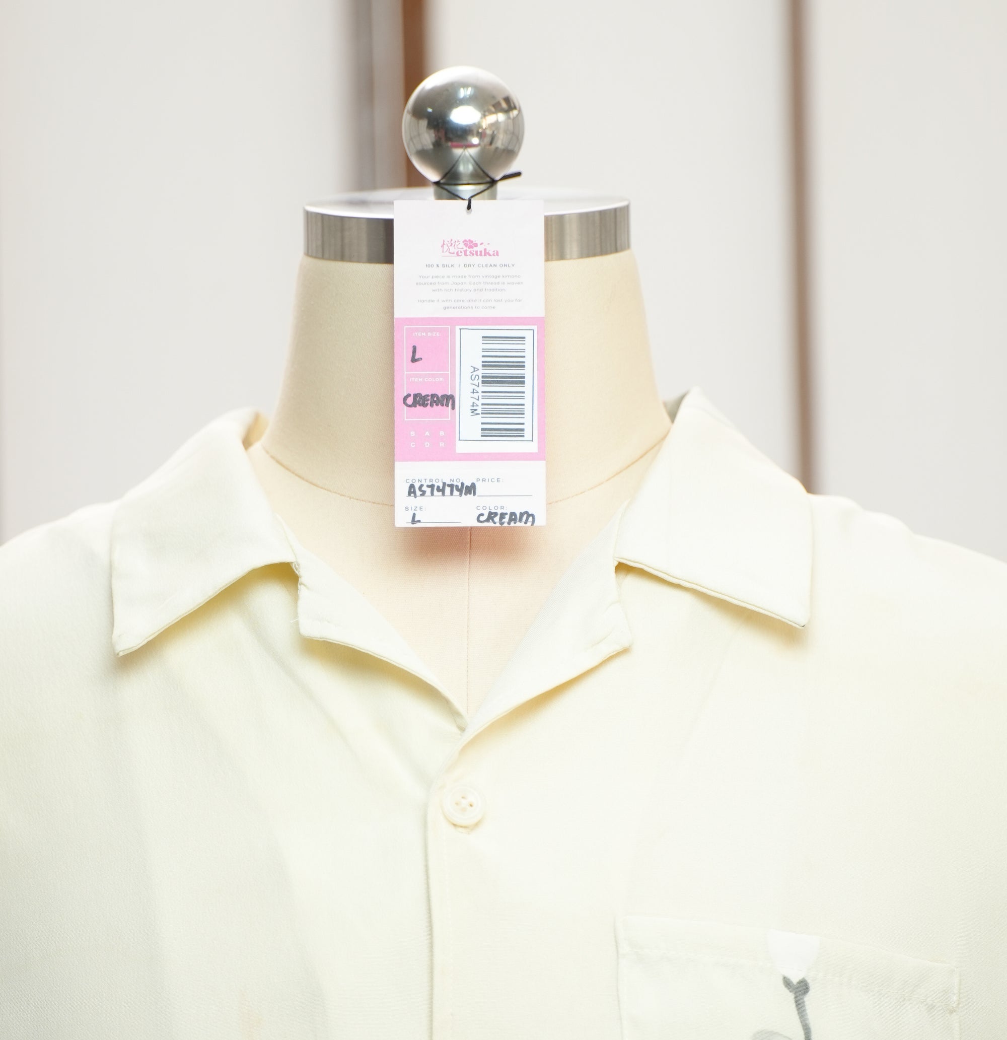On-hand: Cream Aloha shirt | L | AS7474M