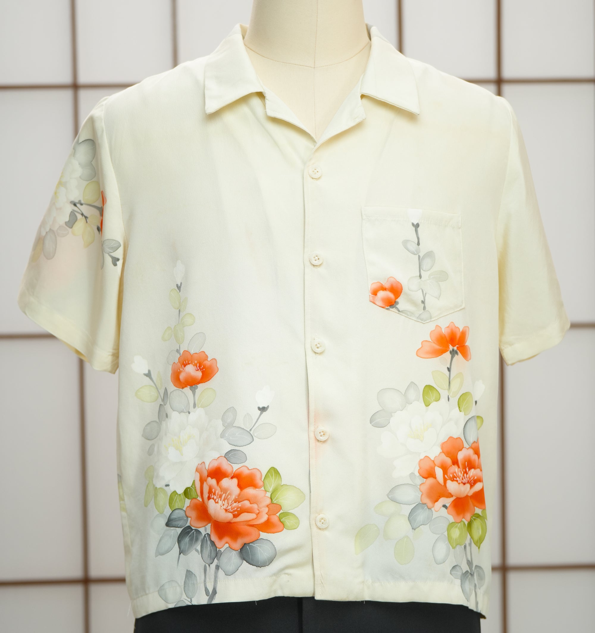 On-hand: Cream Aloha shirt | L | AS7474M