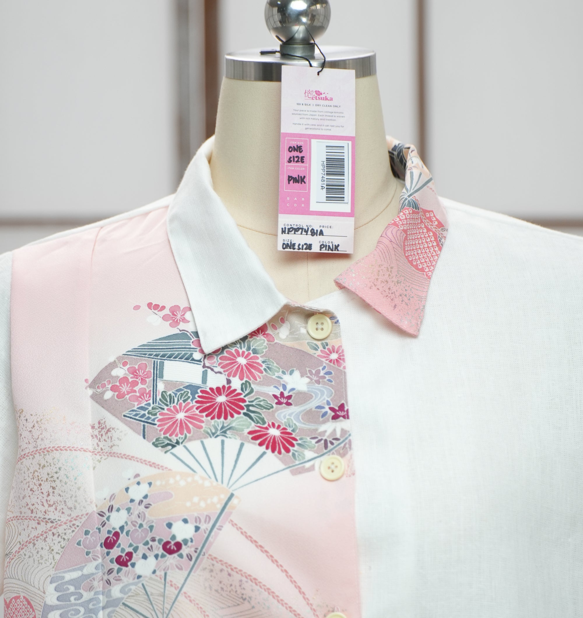 On-hand: Linen Cropped Polo | HPP7481A | Pink (L)