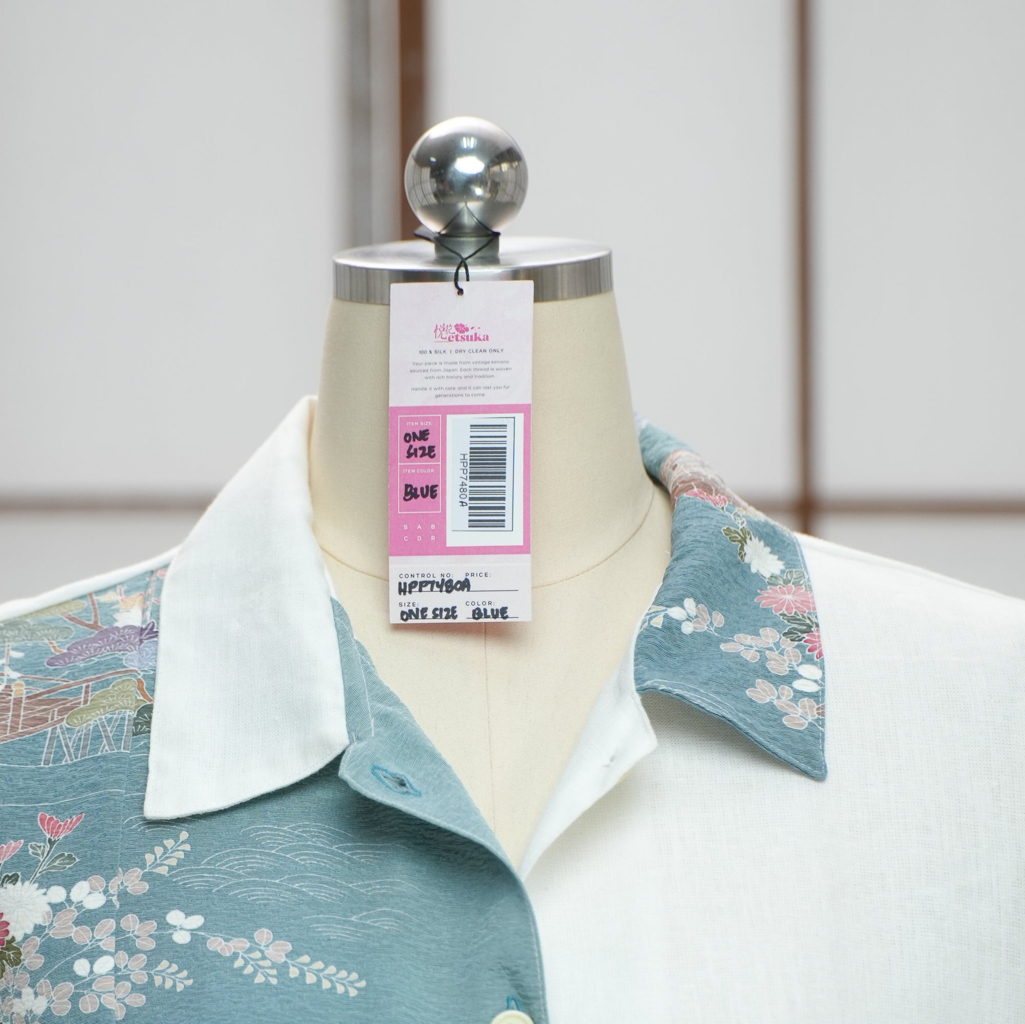On-hand: Linen Cropped Polo | HPP7480A | Blue (L)