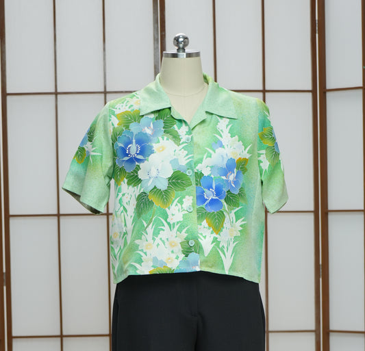 On-hand: Women's Aloha Shirt | WAS7479 | Green (L)