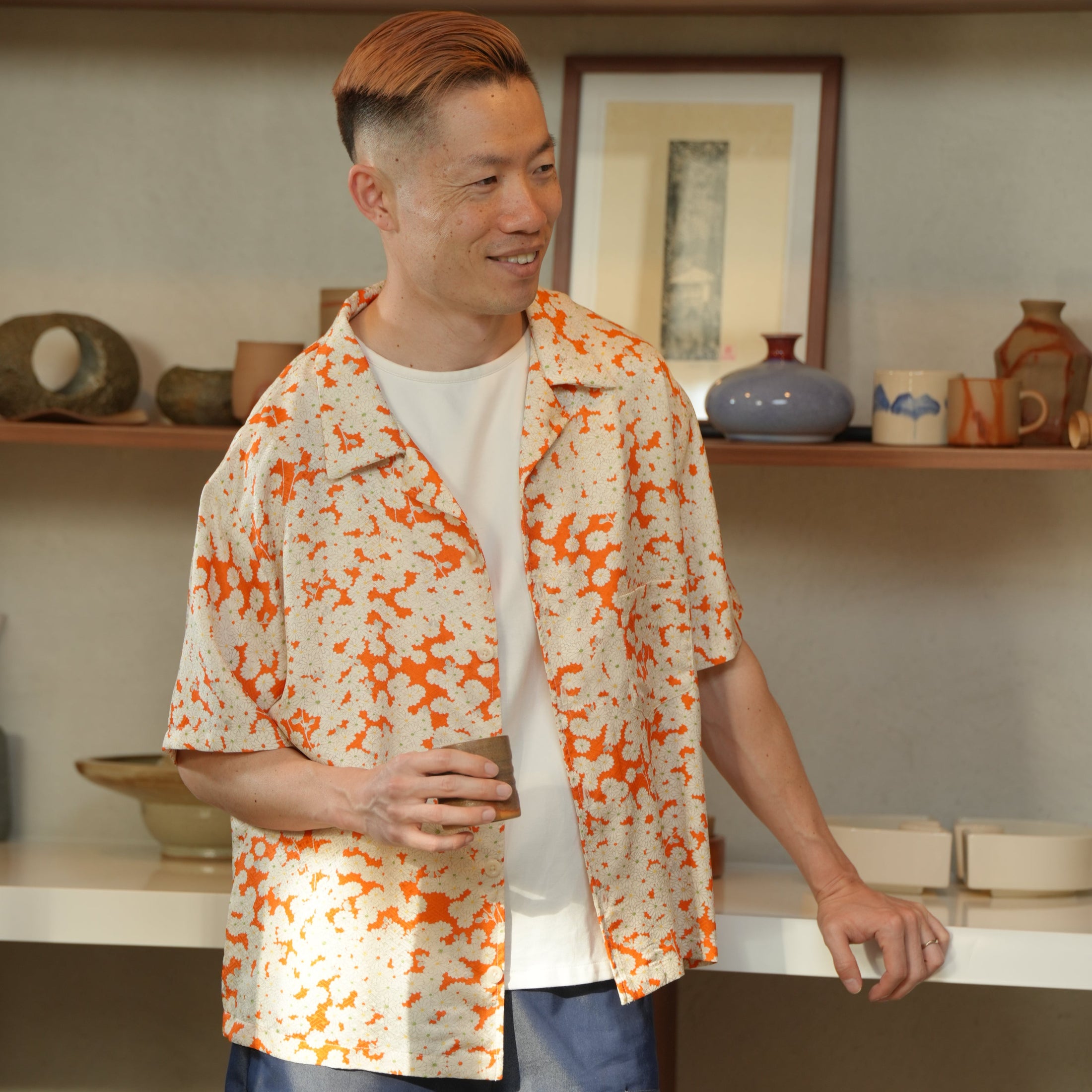 On-hand: Aloha shirt | AS7472 | Orangey Summer XL