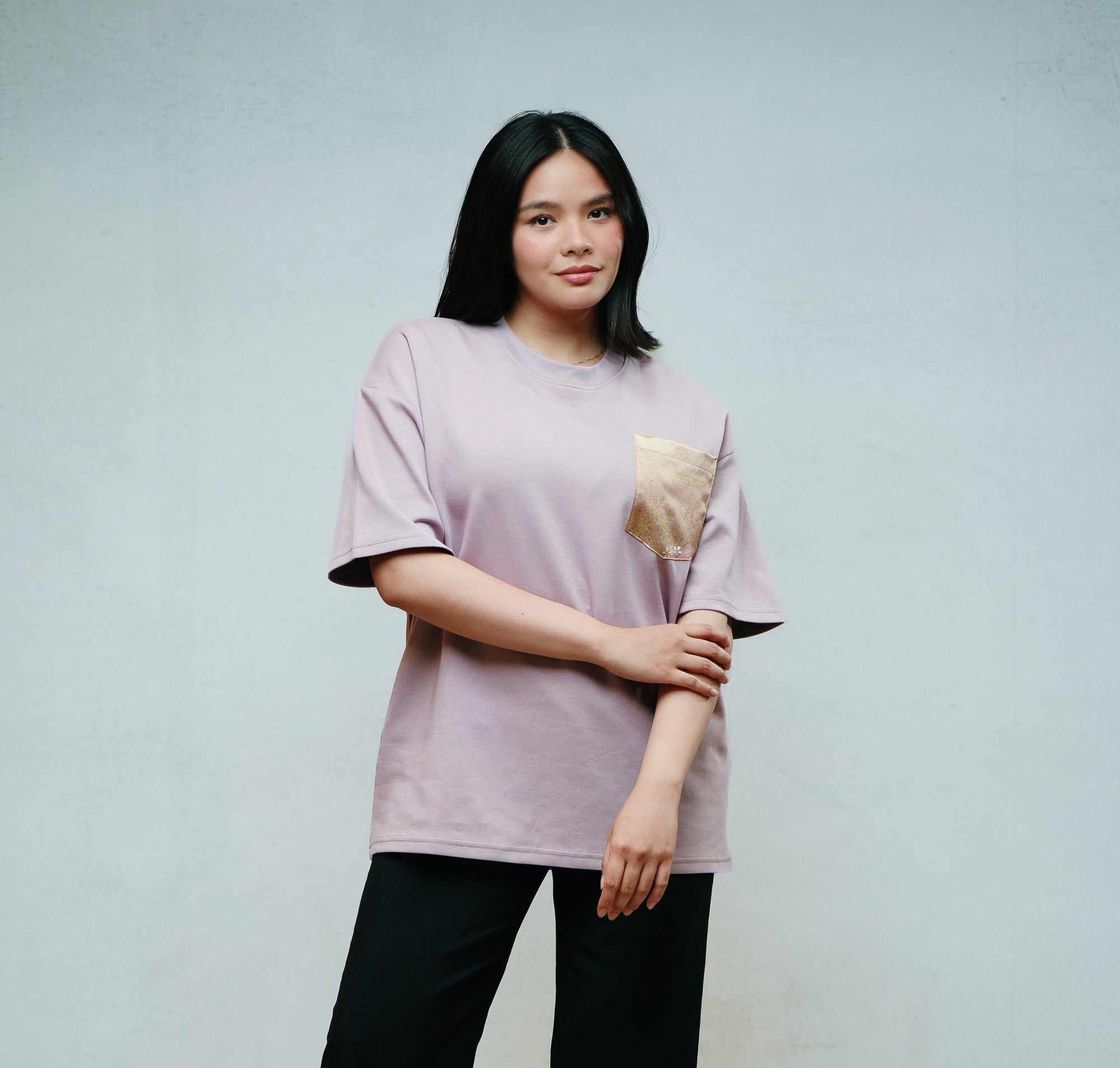 Premium On-hand: Pink Men’s patchwork shirt | M | TS7271A