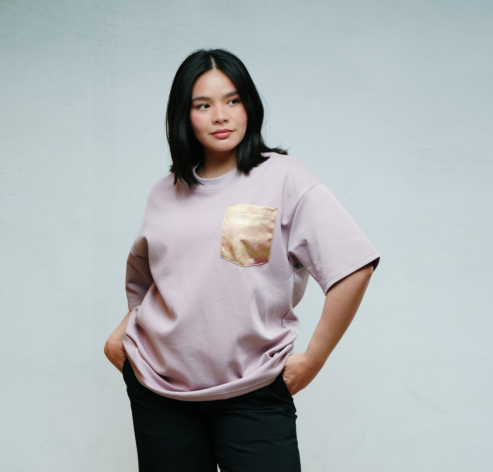 Premium On-hand: Pink Men’s patchwork shirt | M | TS7271A