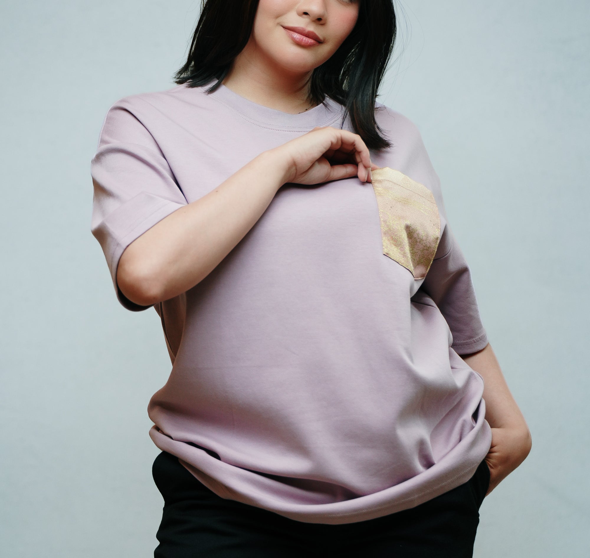 Premium On-hand: Pink Men’s patchwork shirt | M | TS7271A